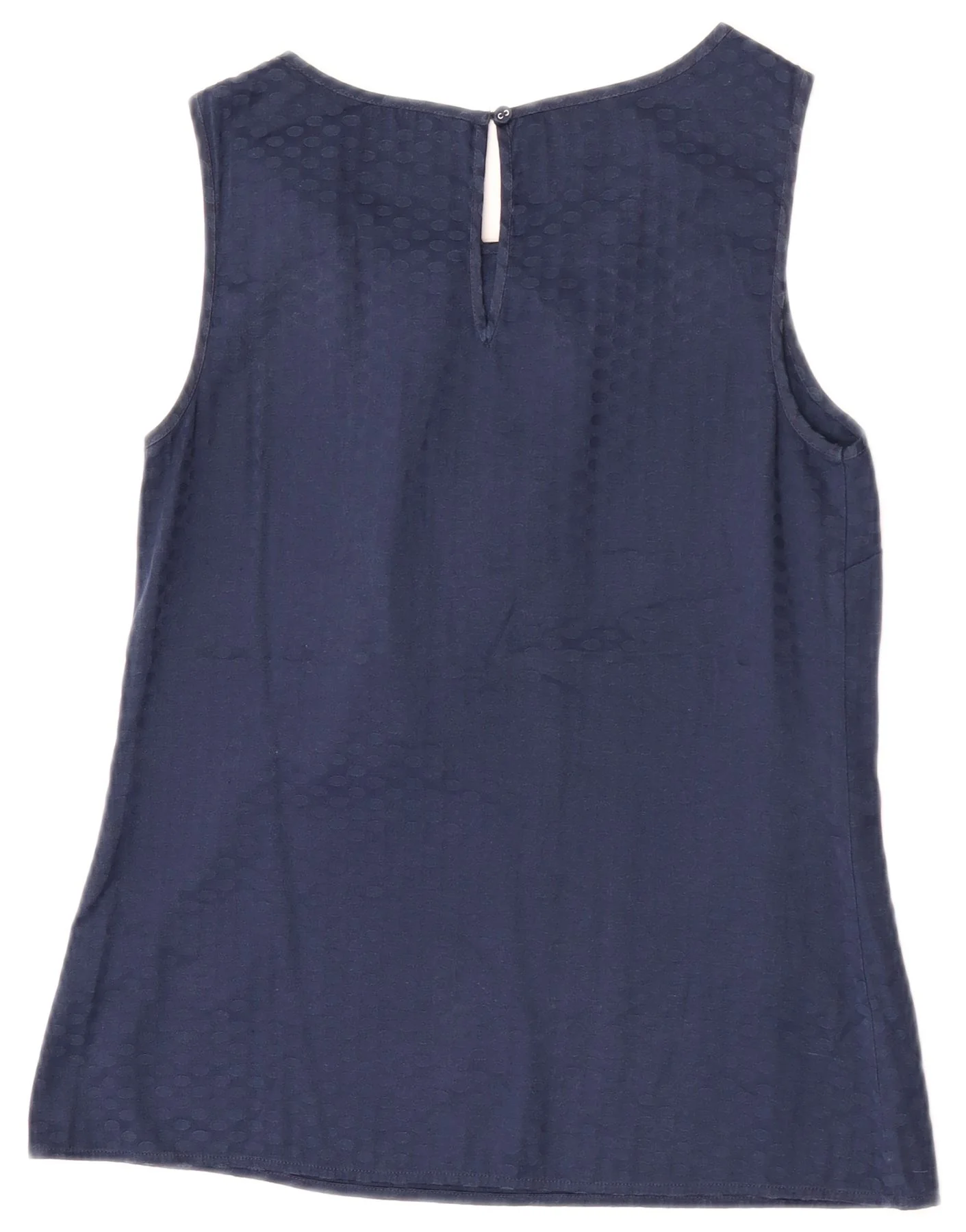 Oasis Womens Sleeveless Blouse Top UK 12 Medium Navy Blue Spotted Polyester - Image 2