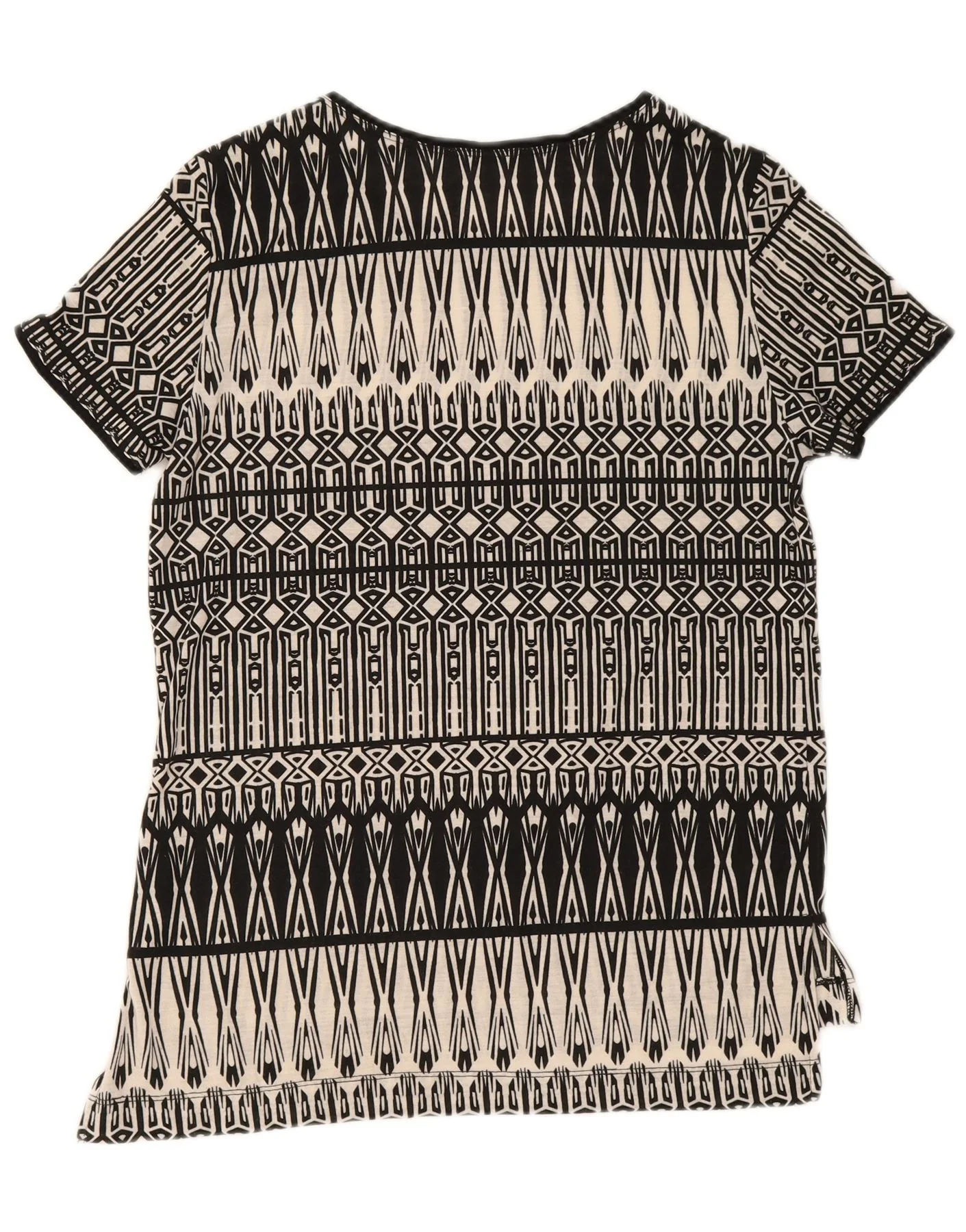 Oasis Womens T-Shirt Top UK 10 Small Black Geometric - Image 2