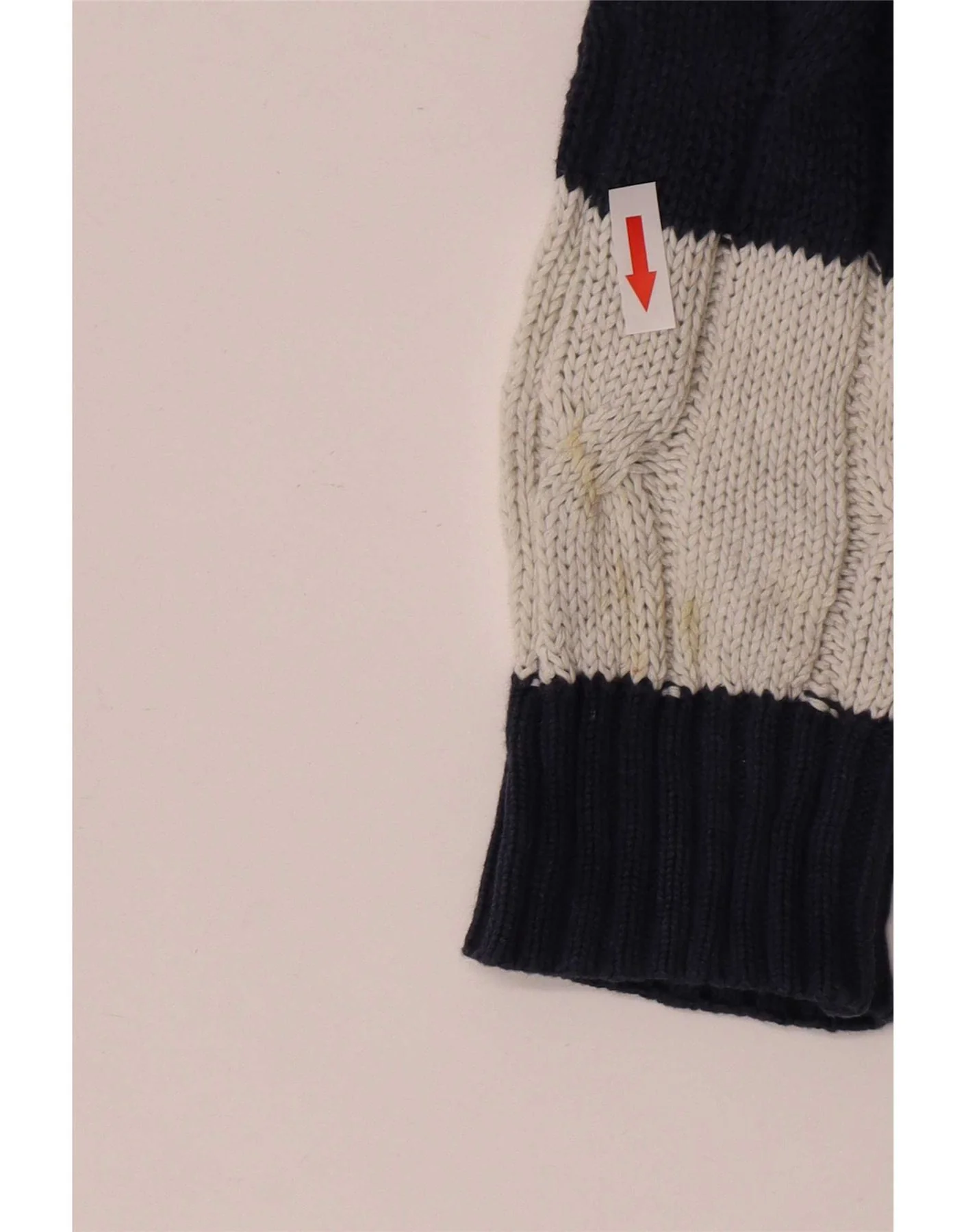 Ocean Star Mens Crew Neck Jumper Sweater XL Navy Blue Striped Nautical - Image 3