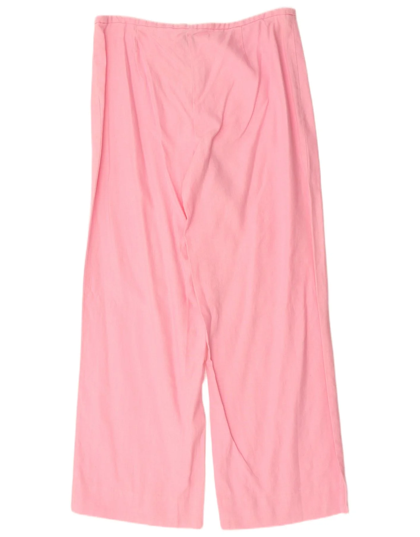 Olsen Womens High Waist Wide Leg Casual Trousers UK 16 Large W34 L31 Pink - Image 2
