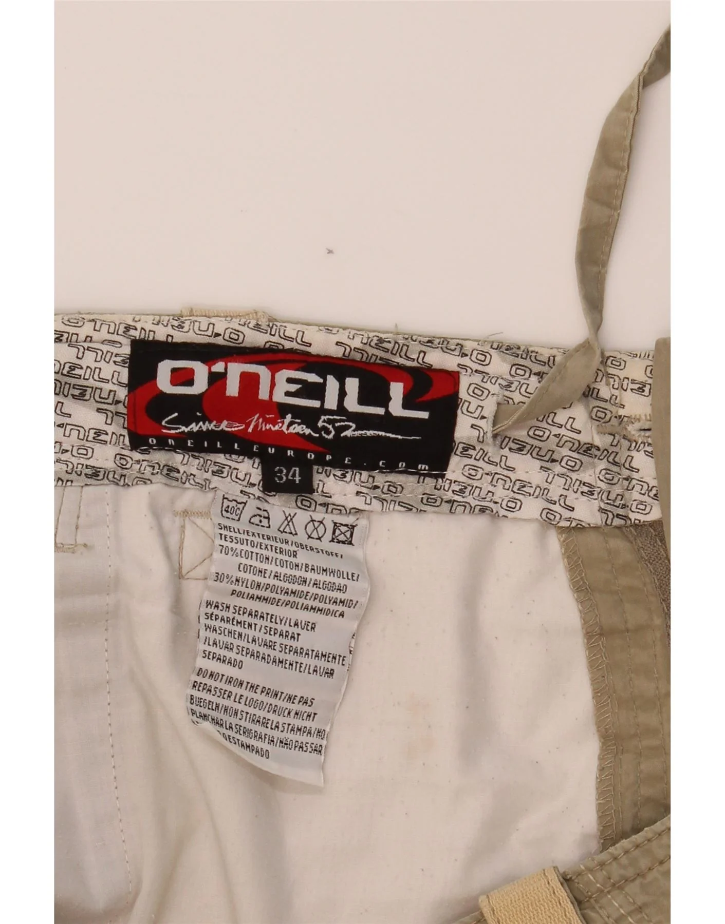 O'NEILL Mens Capri Cargo Trousers W34 L19 Beige Cotton - Image 5
