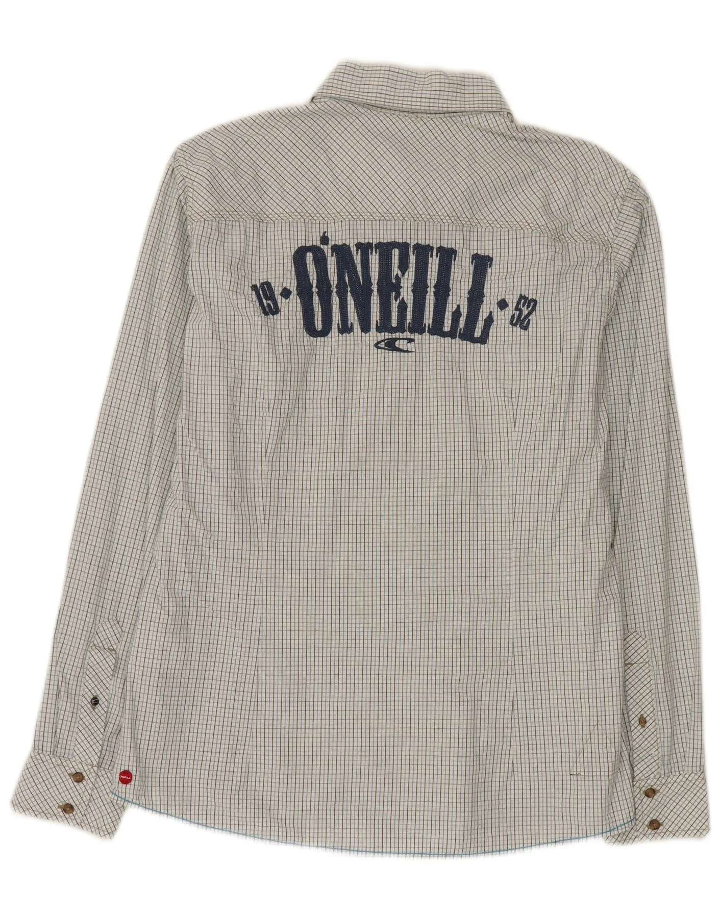 O'Neill Mens Graphic Slim Fit Shirt Medium Blue Check Cotton - Image 2