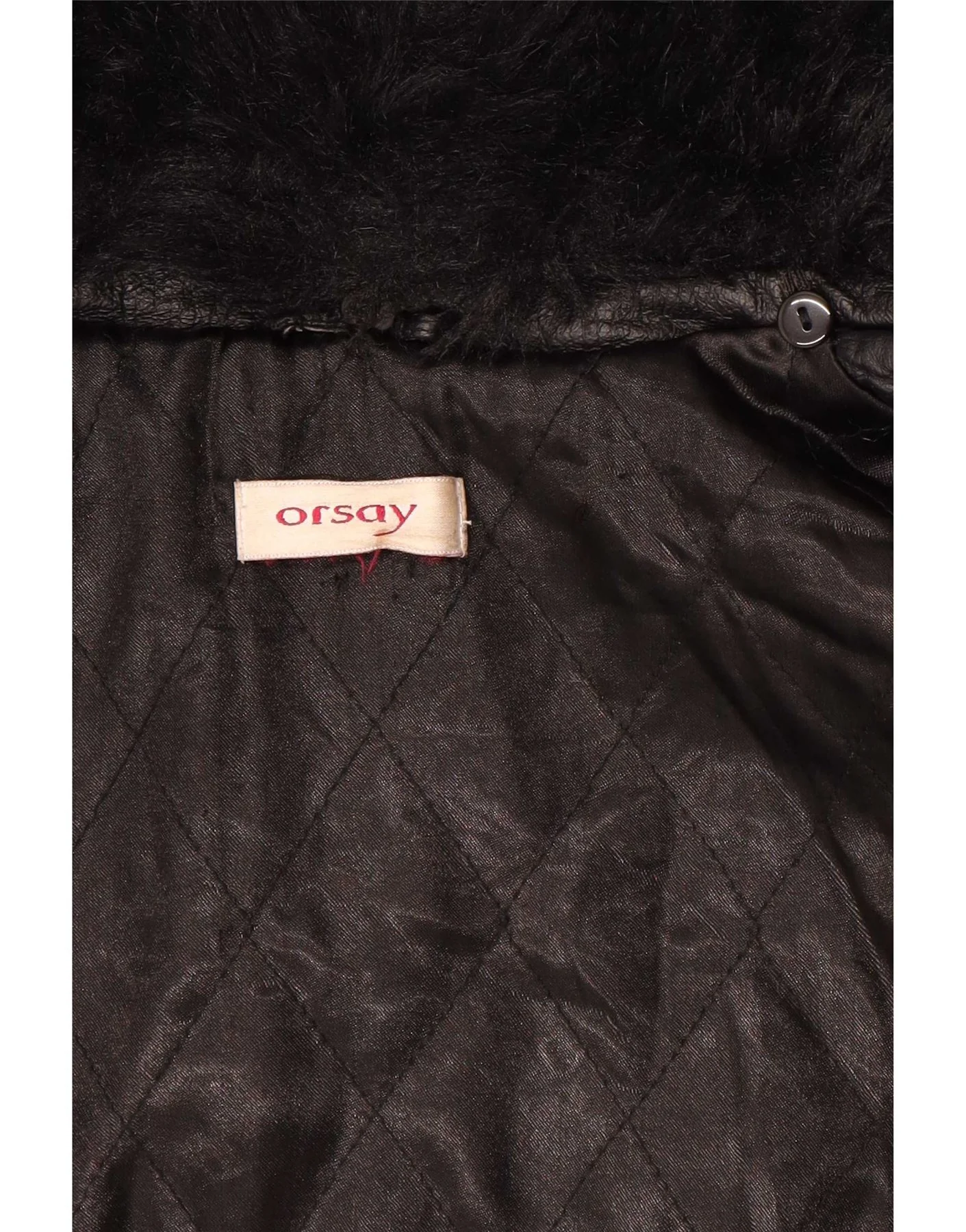 Orsay Womens Leather Coat UK 10 Small Black - Image 3