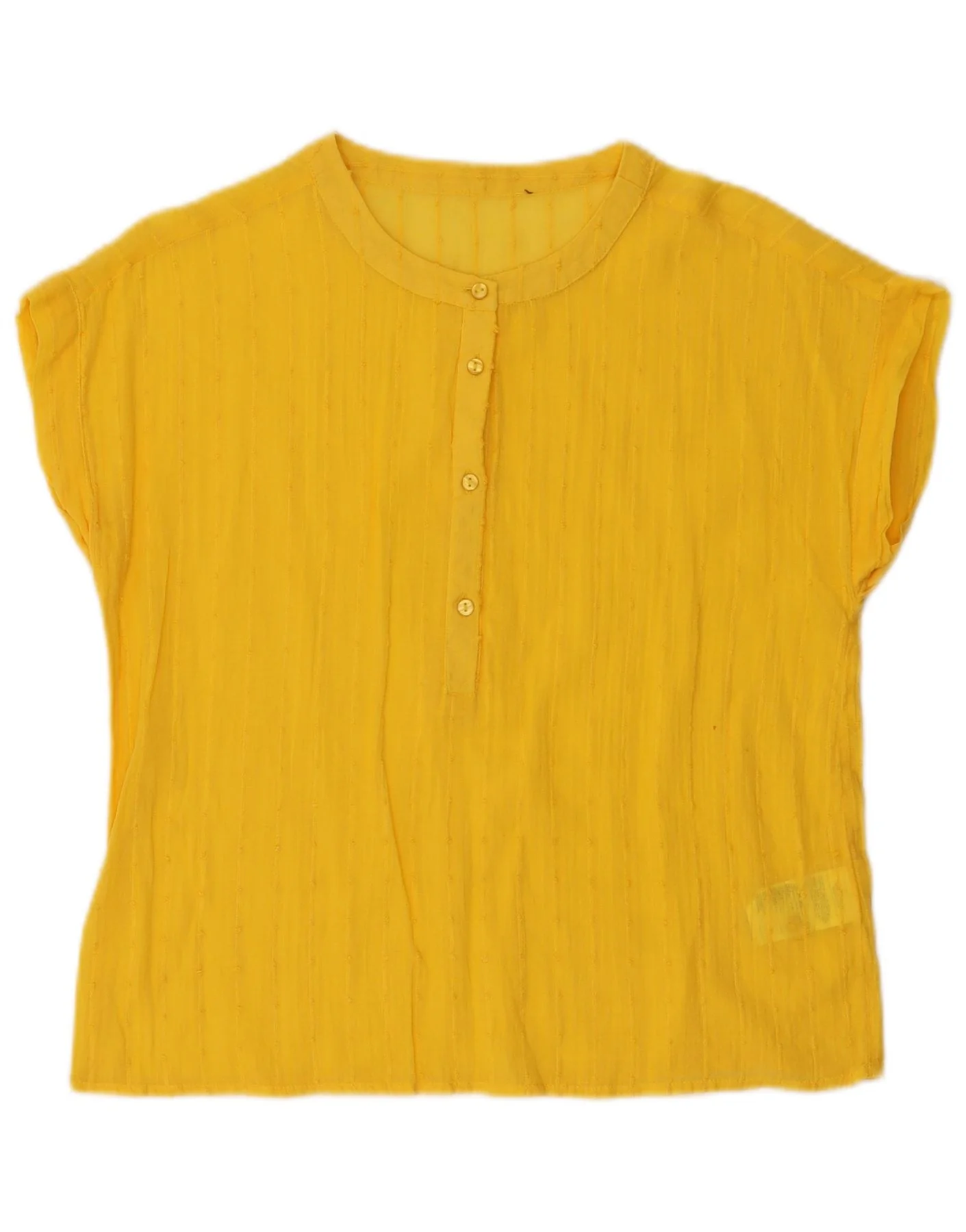 OVS Womens Blouse Top UK 16 Large Yellow Cotton