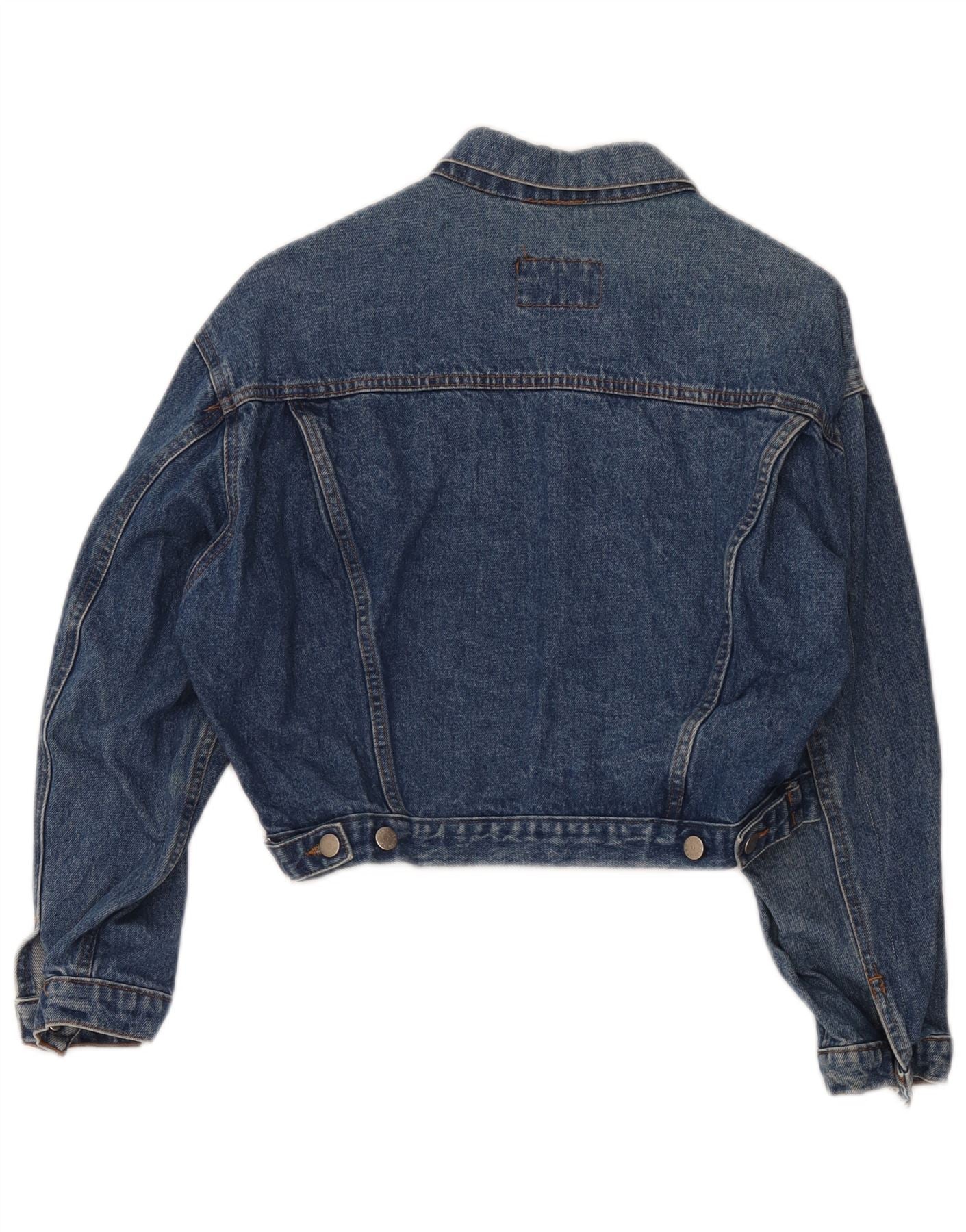 Oxygen Womens Crop Denim Jacket UK 12 Medium Blue - Image 2