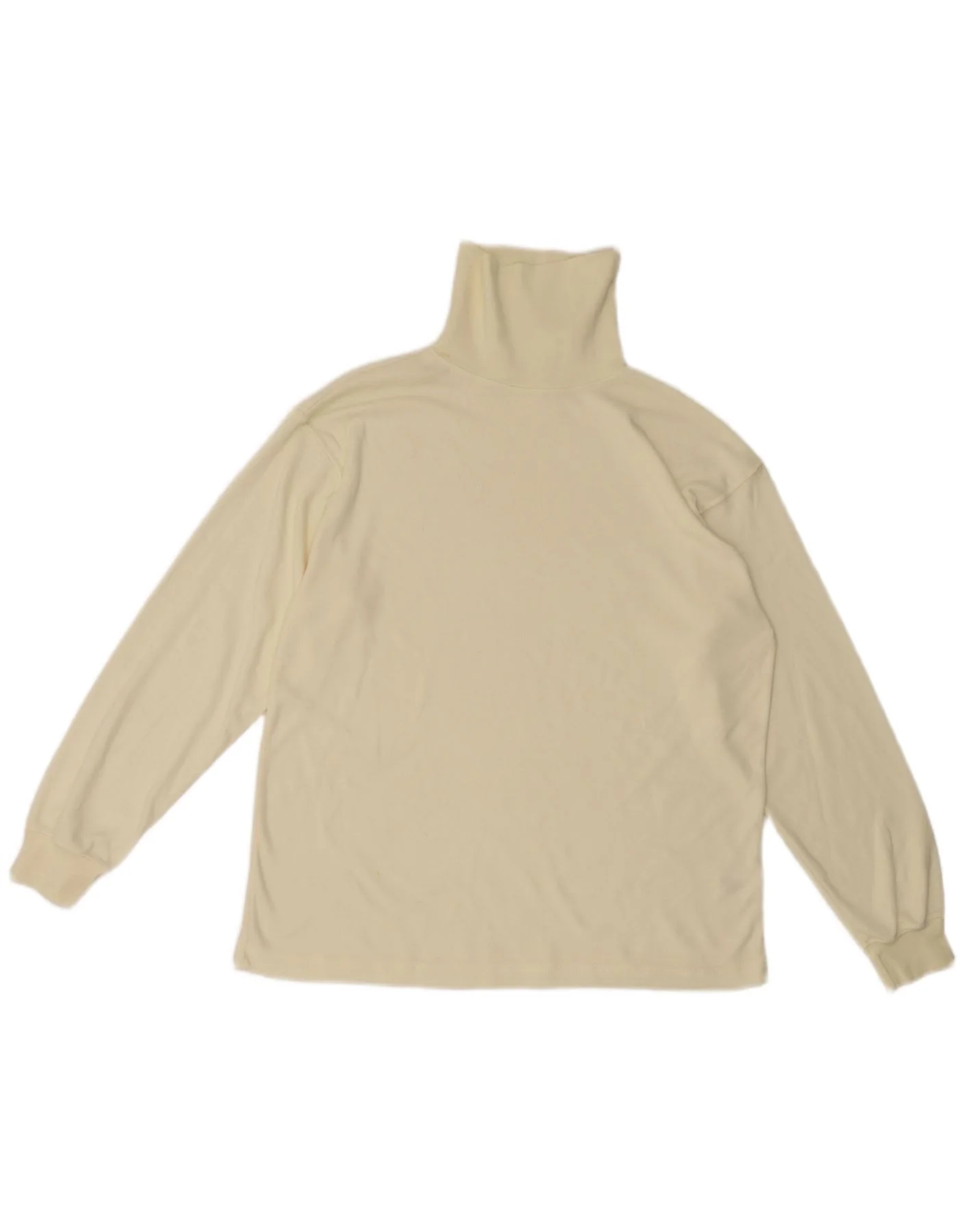 Paramour Mens Roll Neck Top Long Sleeve Large White Polyester