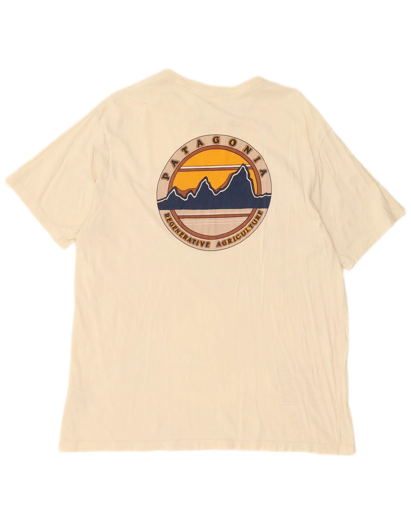 Patagonia Mens Regular Fit Graphic T-Shirt Top Large Beige - Image 2