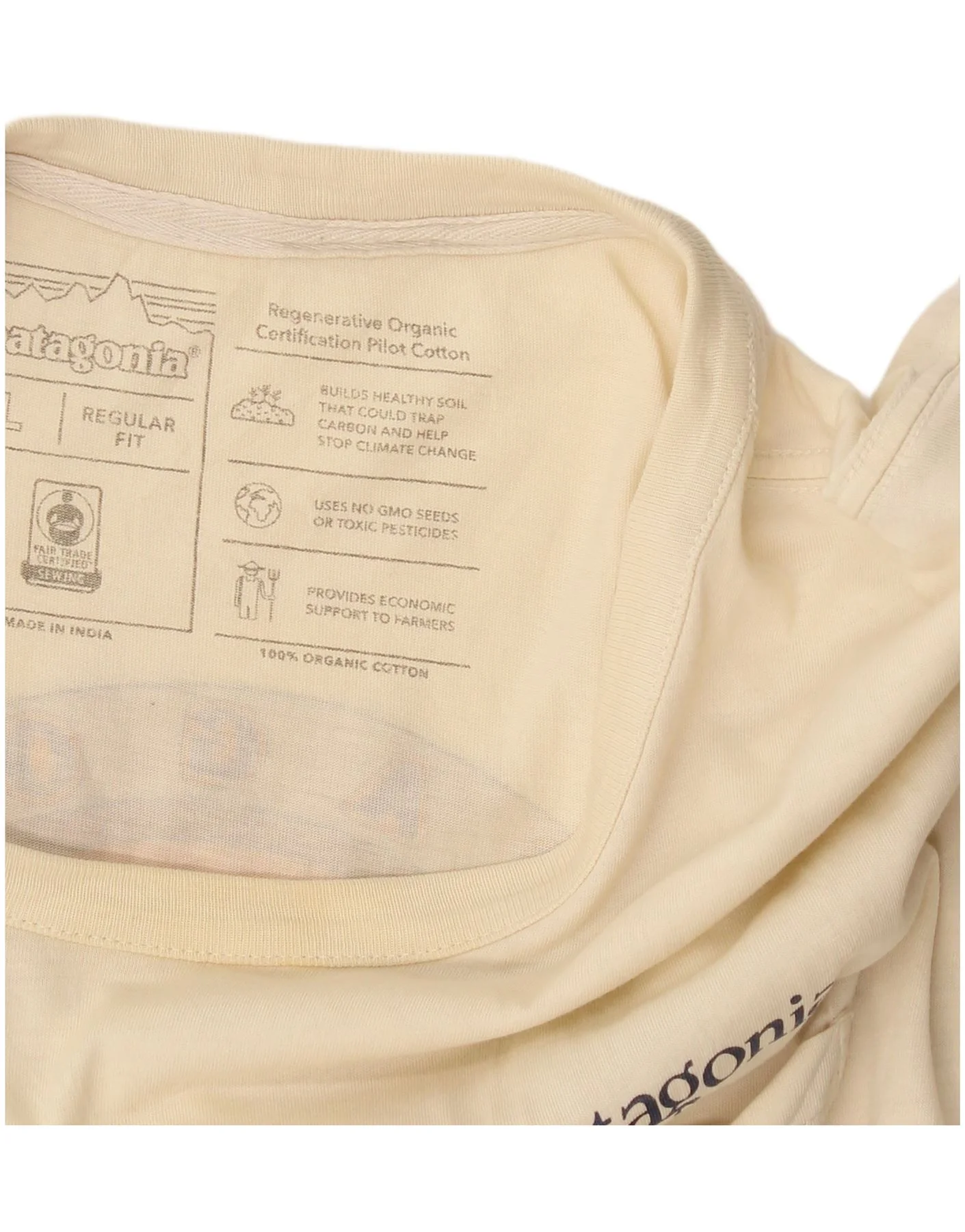 Patagonia Mens Regular Fit Graphic T-Shirt Top Large Beige - Image 3