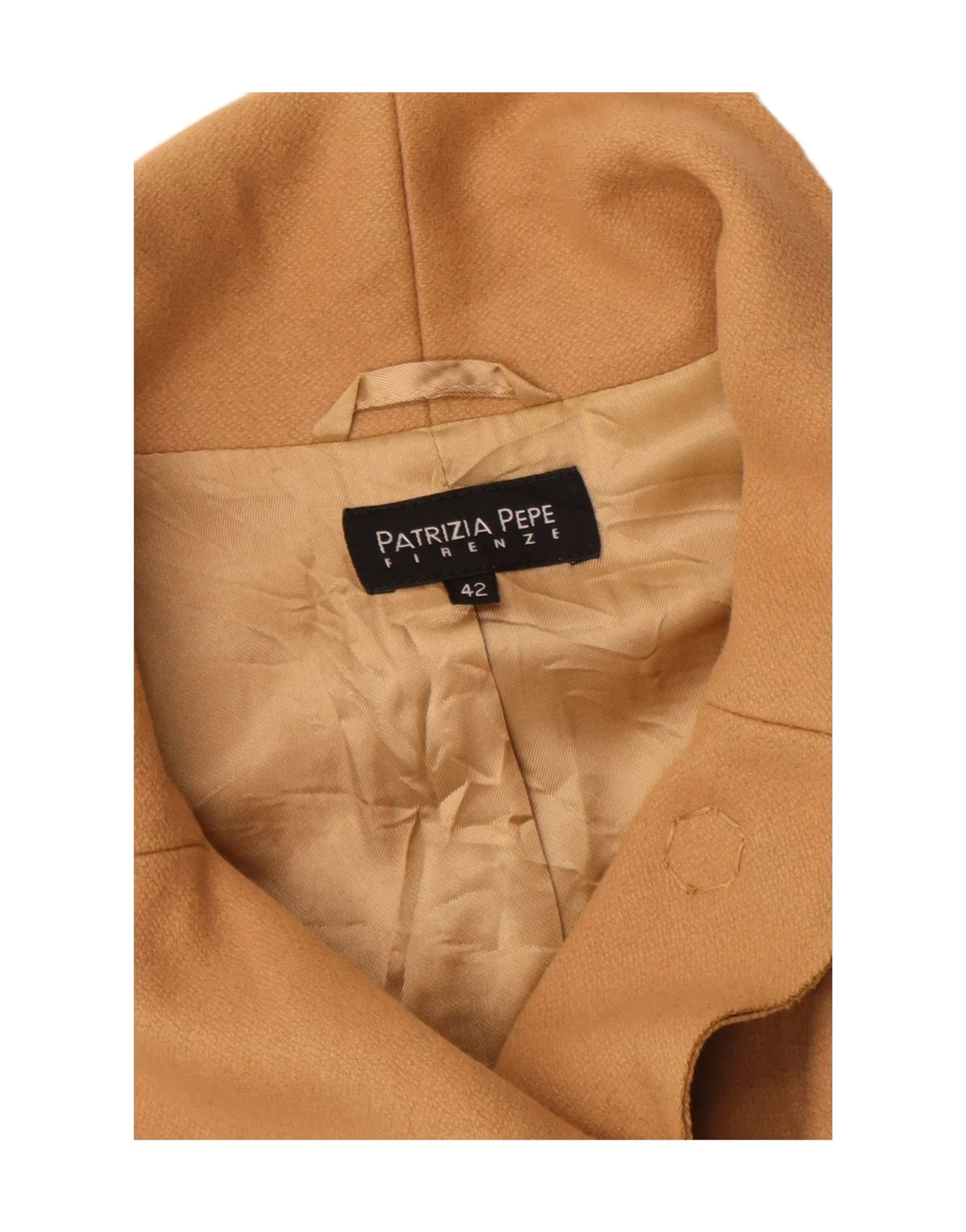Patrizia Pepe Womens Overcoat IT 42 Medium Beige Wool - Image 3