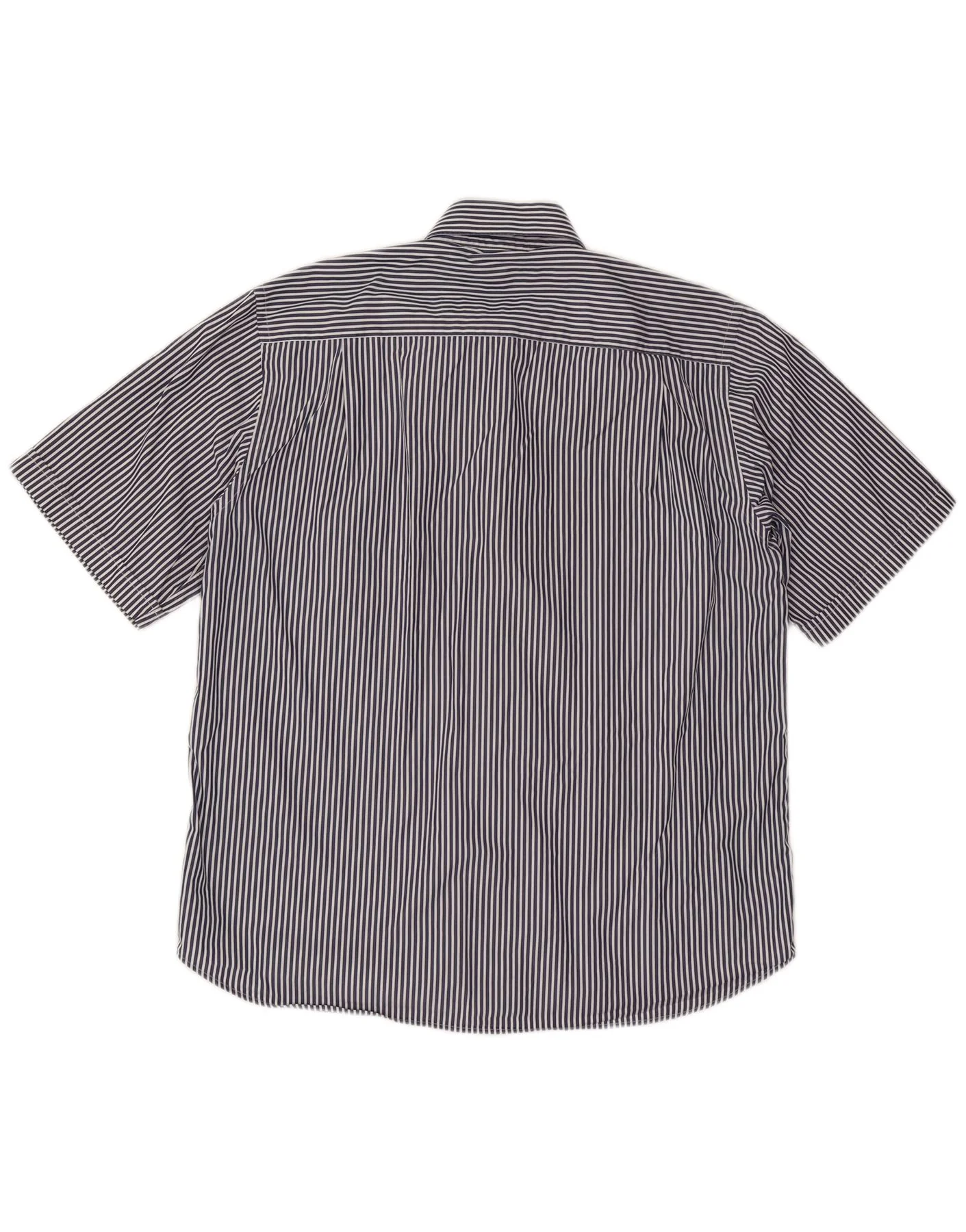 Paul & Shark Mens Short Sleeve Shirt Size 42 Large Navy Blue Pinstripe - Image 2