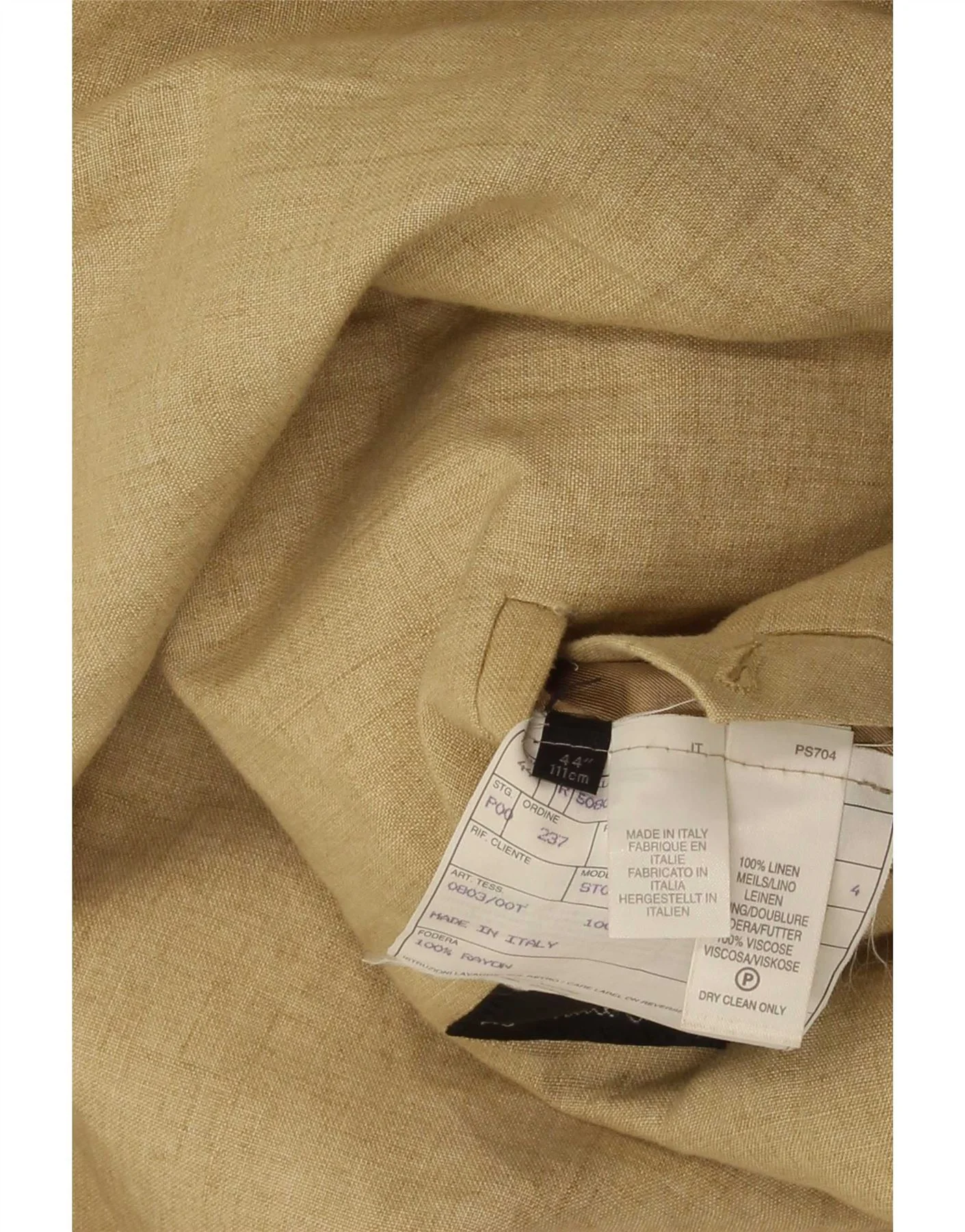 Paul Smith Mens 3 Button Blazer Jacket UK 44 2XL Beige Linen - Image 3
