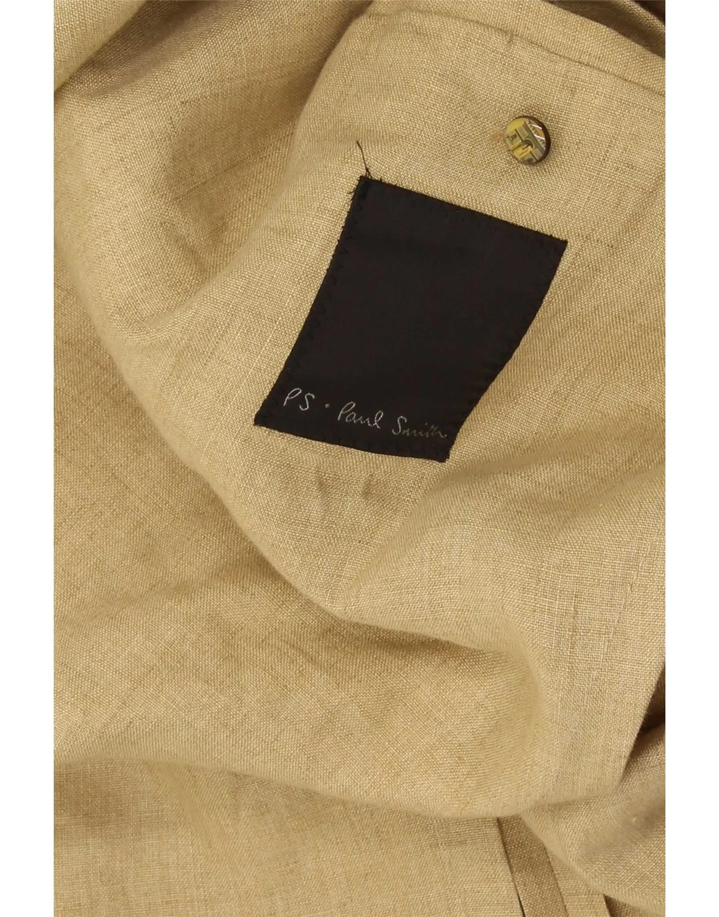 Paul Smith Mens 3 Button Blazer Jacket UK 44 2XL Beige Linen - Image 4