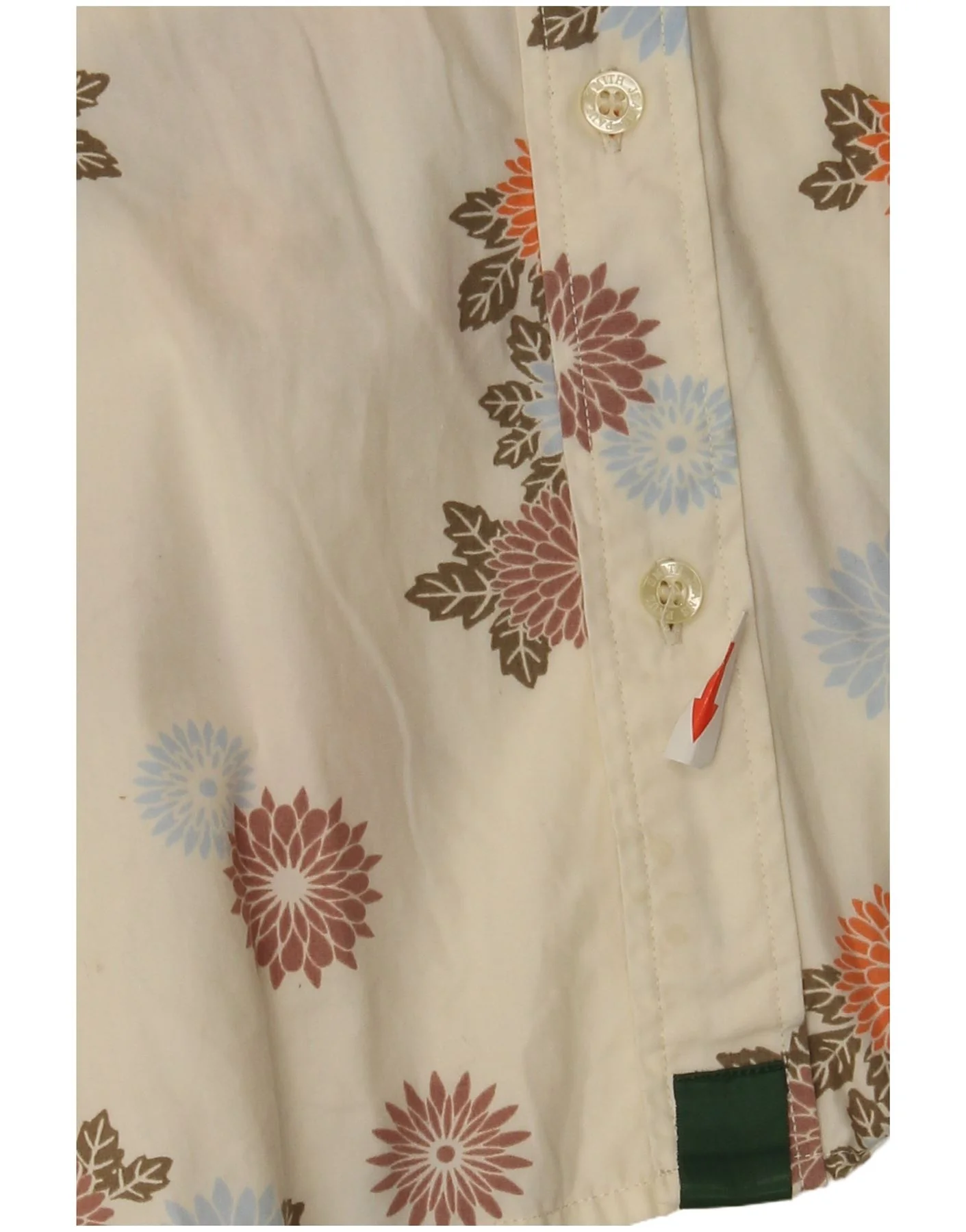Paul Smith Mens Shirt Large Off White Floral Cotton - Image 3