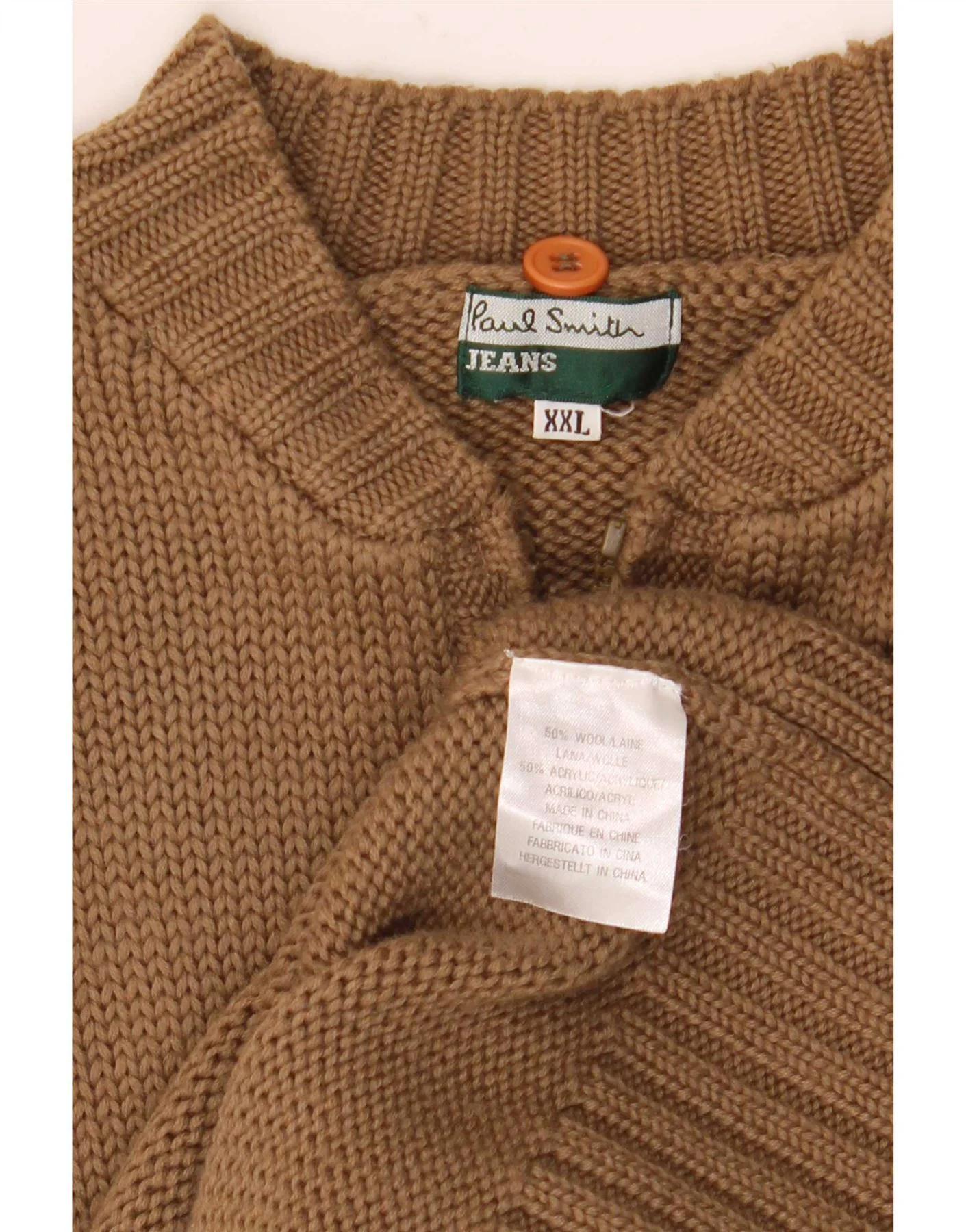 Paul Smith Womens Cardigan Sweater UK 20 2XL Beige Wool - Image 4