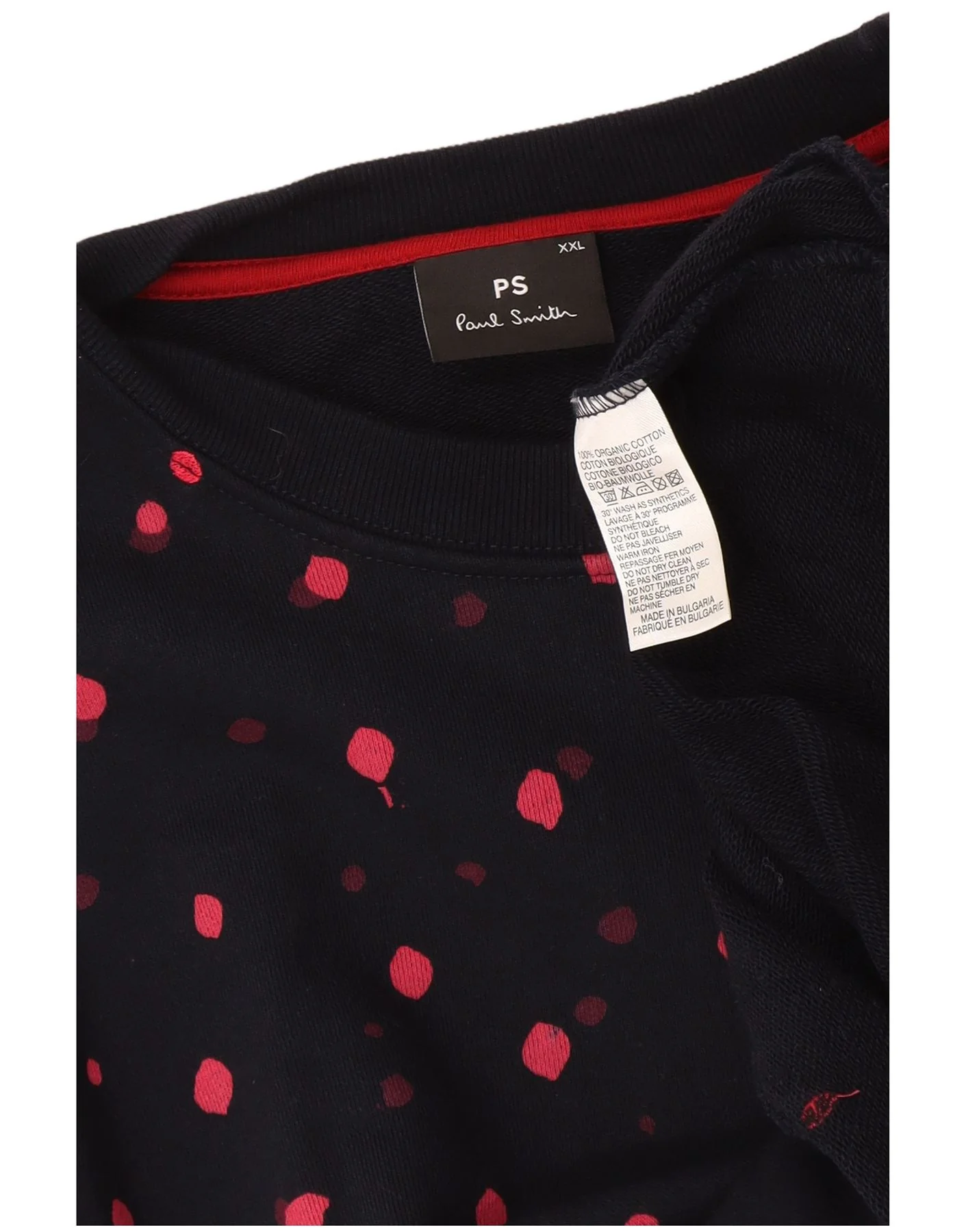 Paul Smith Womens Sweatshirt Jumper UK 20 2XL Navy Blue Spotted Cotton - Image 3