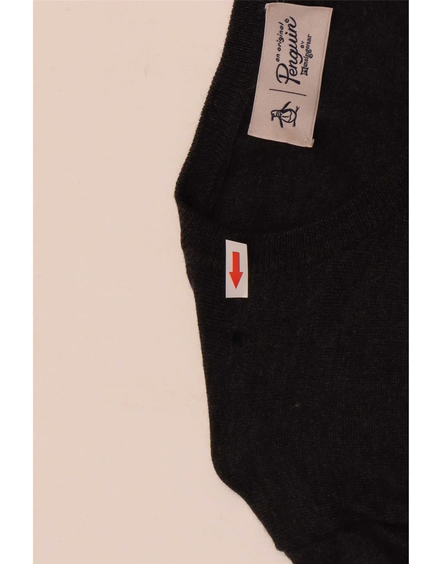 Penguin Mens Boat Neck Jumper Sweater XL Grey Merino Wool - Image 3