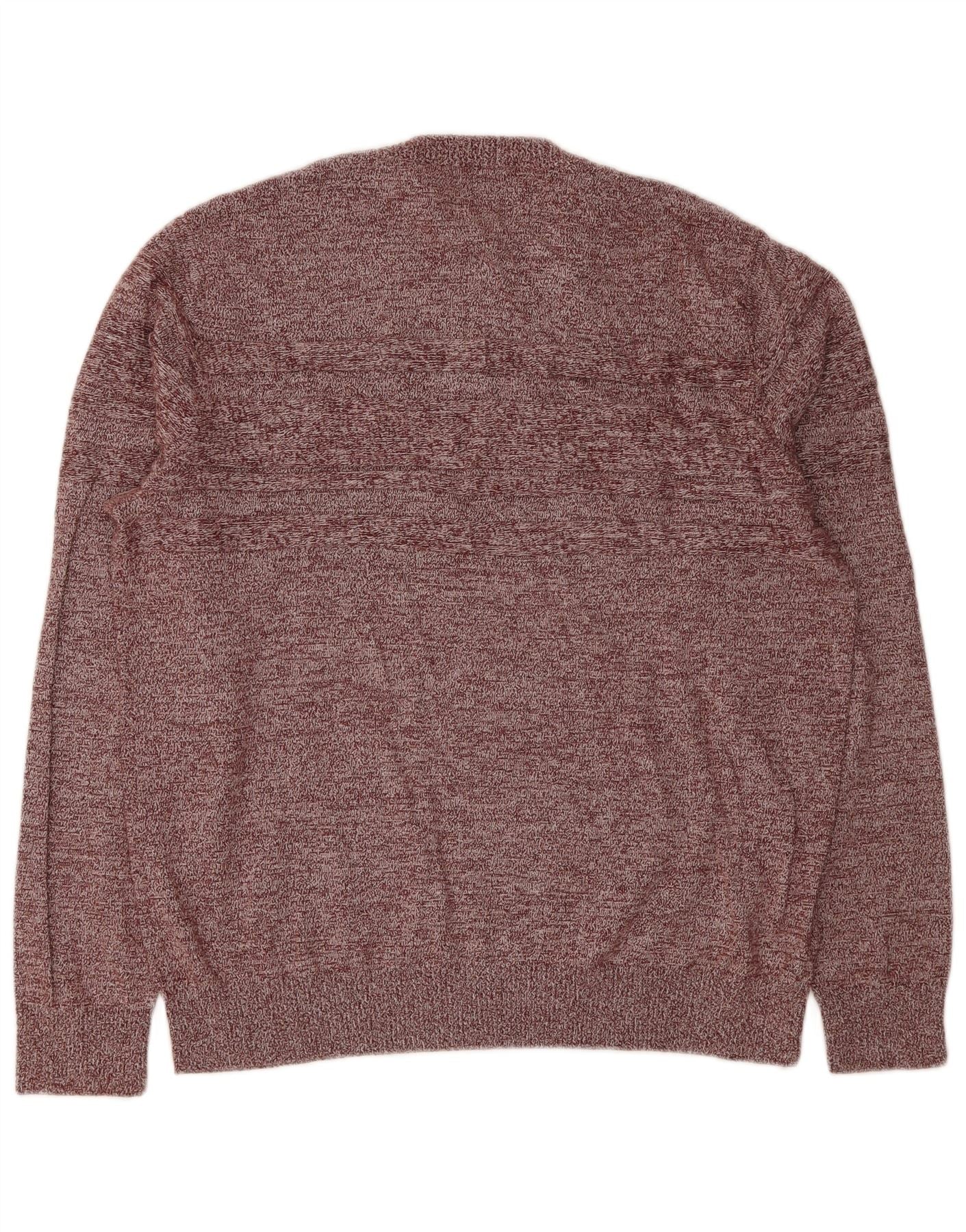 Penguin Mens Crew Neck Jumper Sweater XL Burgundy Flecked Cotton - Image 2