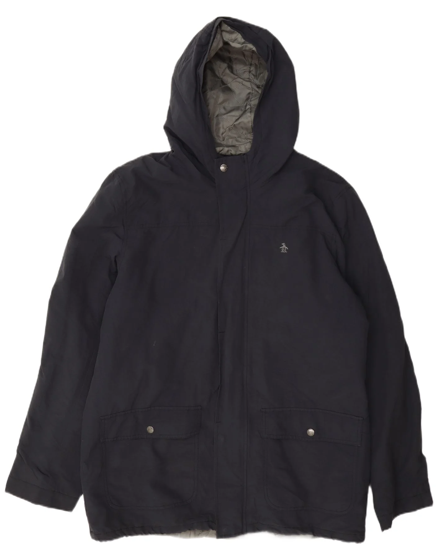 Penguin Mens Hooded Windbreaker Jacket UK 40 Large Navy Blue