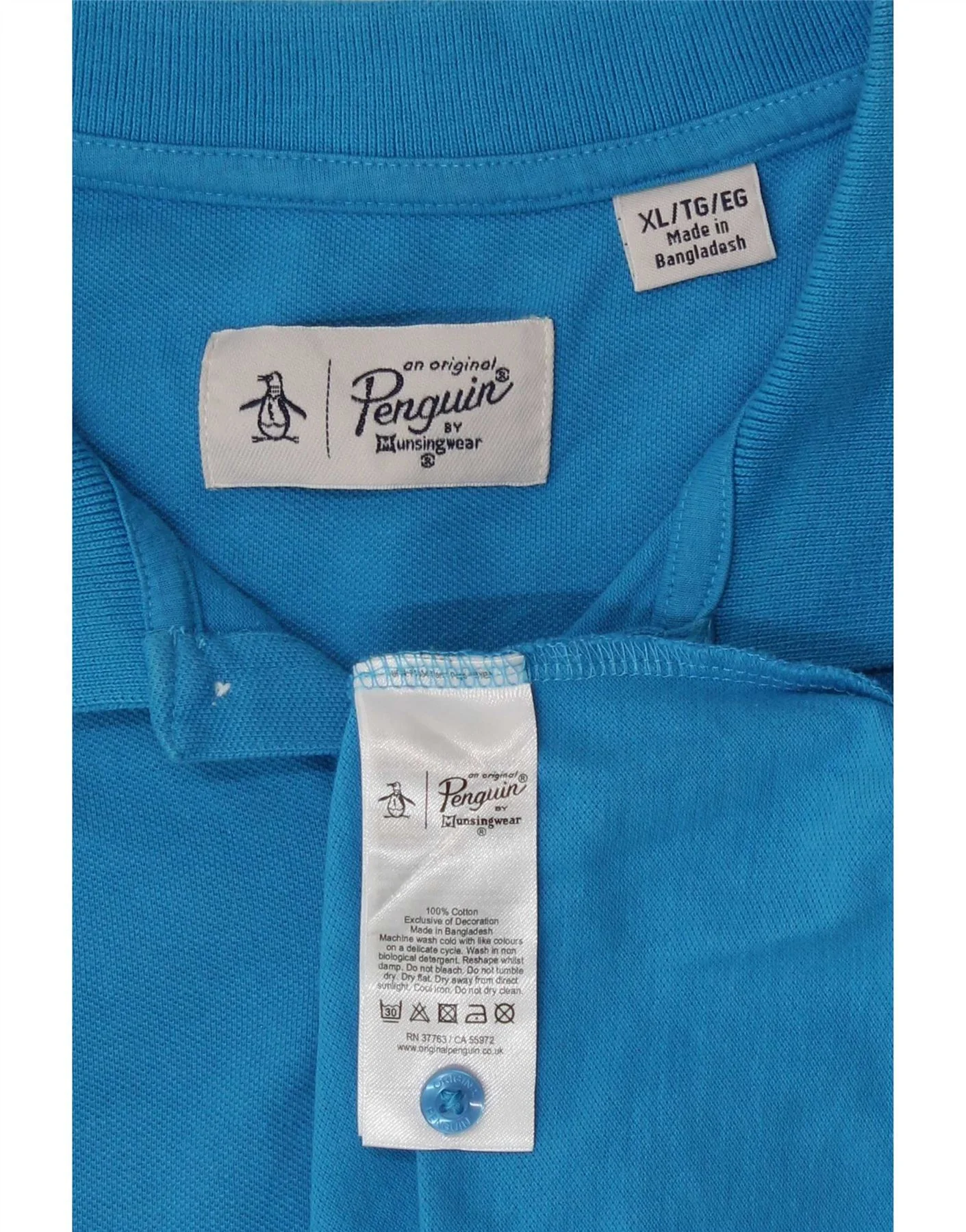 Penguin Mens Polo Shirt XL Blue Cotton - Image 3