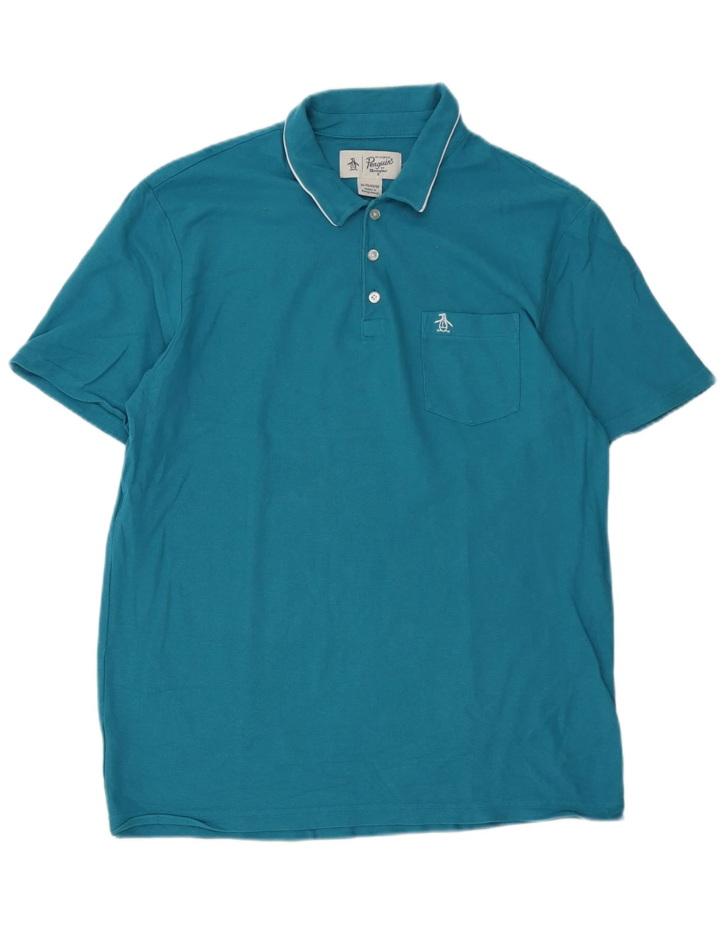 Penguin Mens Polo Shirt XL Blue Cotton