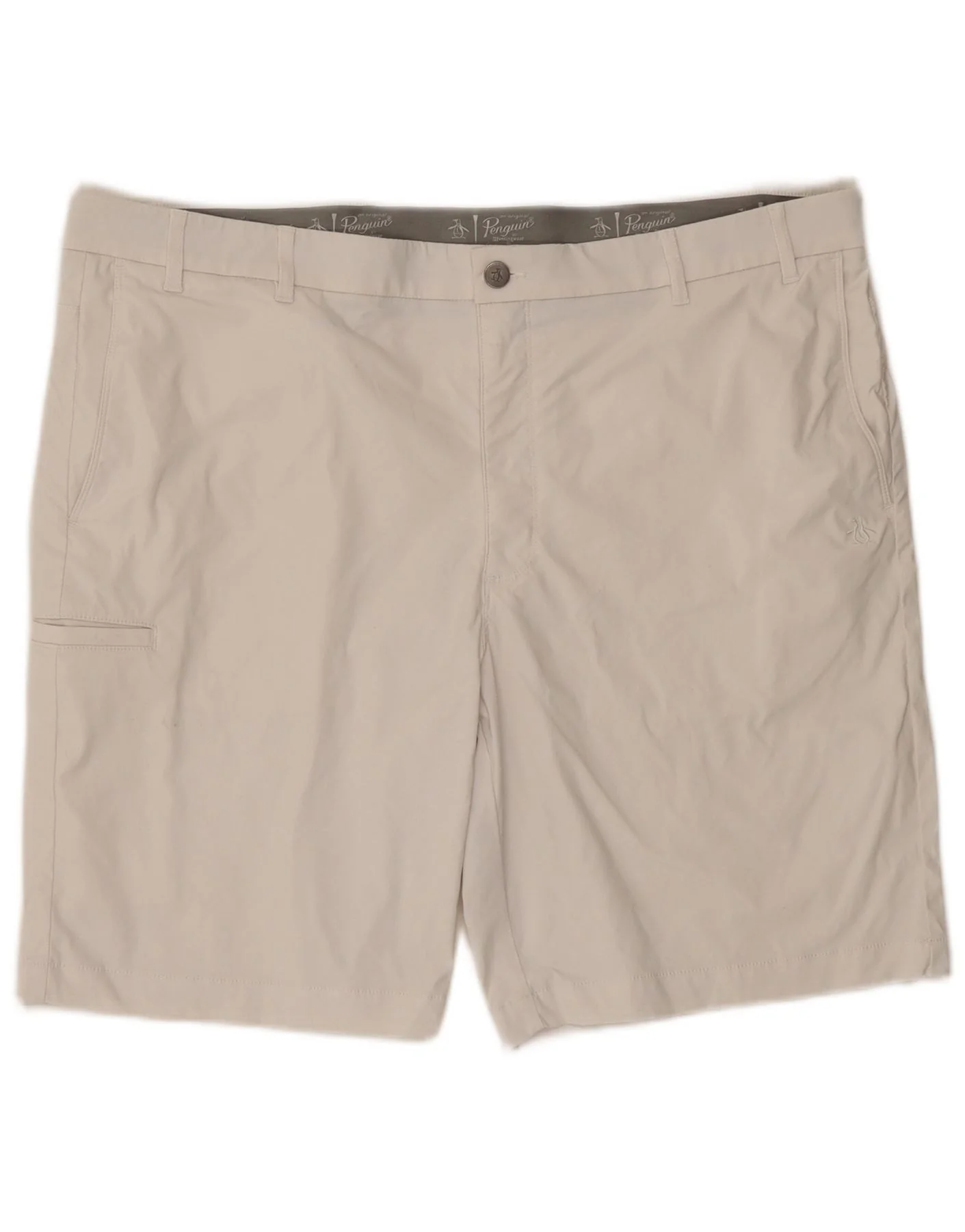 Penguin Mens Regular Chino Shorts W40 XL Beige Nylon