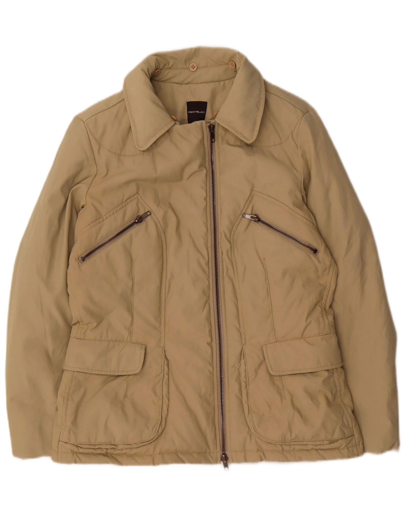 Penny Black Womens Padded Jacket UK 14 Medium Khaki Nylon