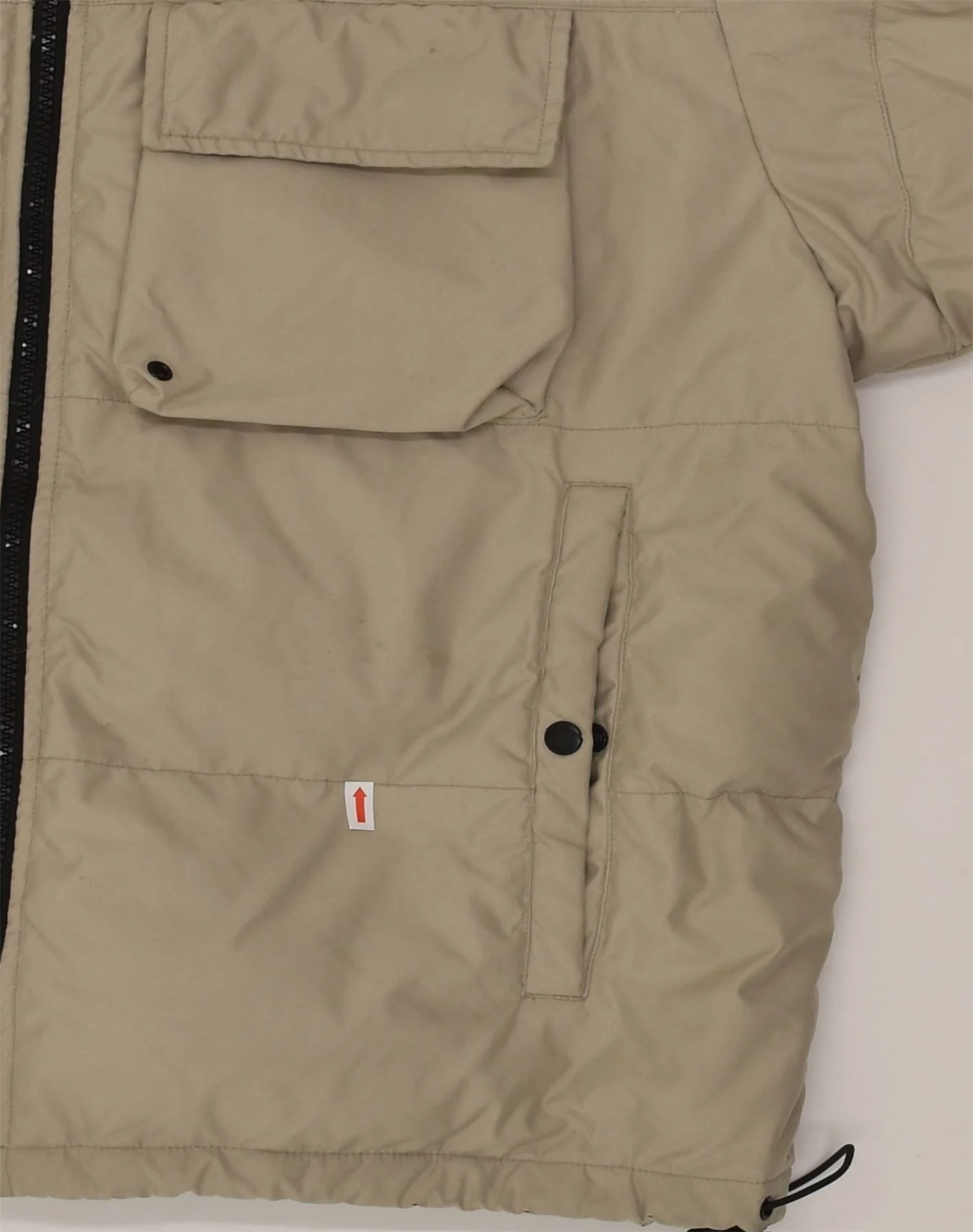 PEPE JEANS Mens Padded Jacket UK 36 Small Beige Polyester - Image 3