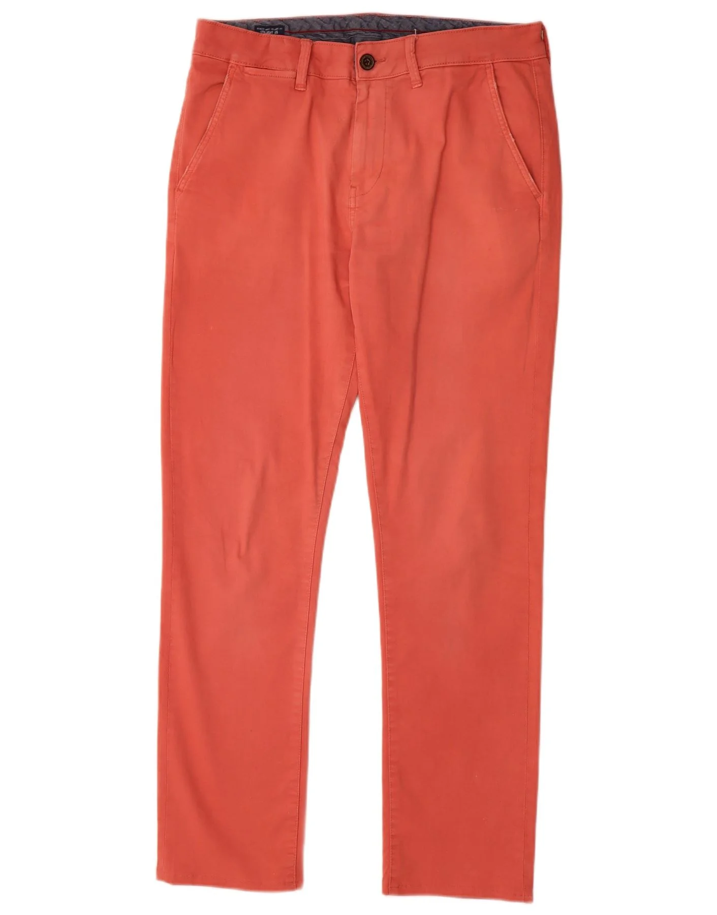 PEPE Jeans Mens Straight Chino Trousers W34 L31 Red Cotton