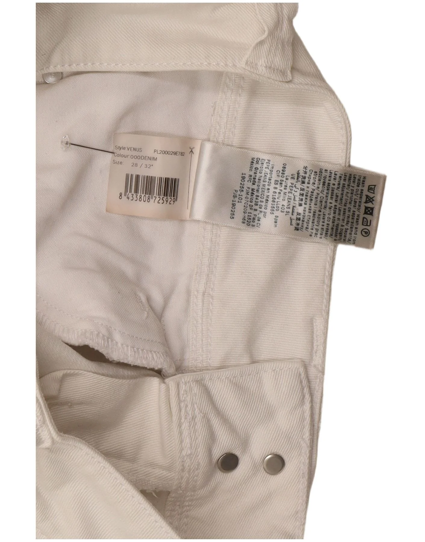 PEPE Jeans Womens Venus Slim W28 L32 White Cotton - Image 4
