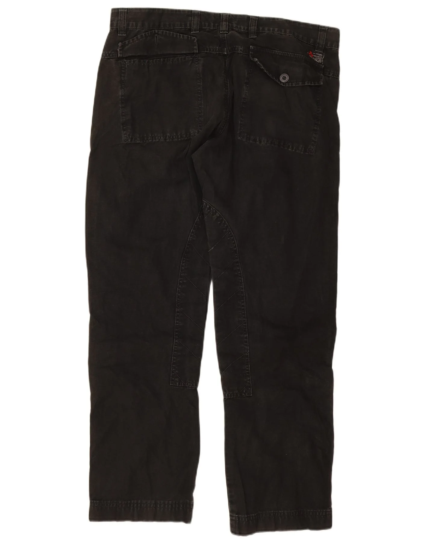 PEUTEREY Mens Straight Casual Trousers IT 52 XL W36 L30 Black Cotton - Image 2