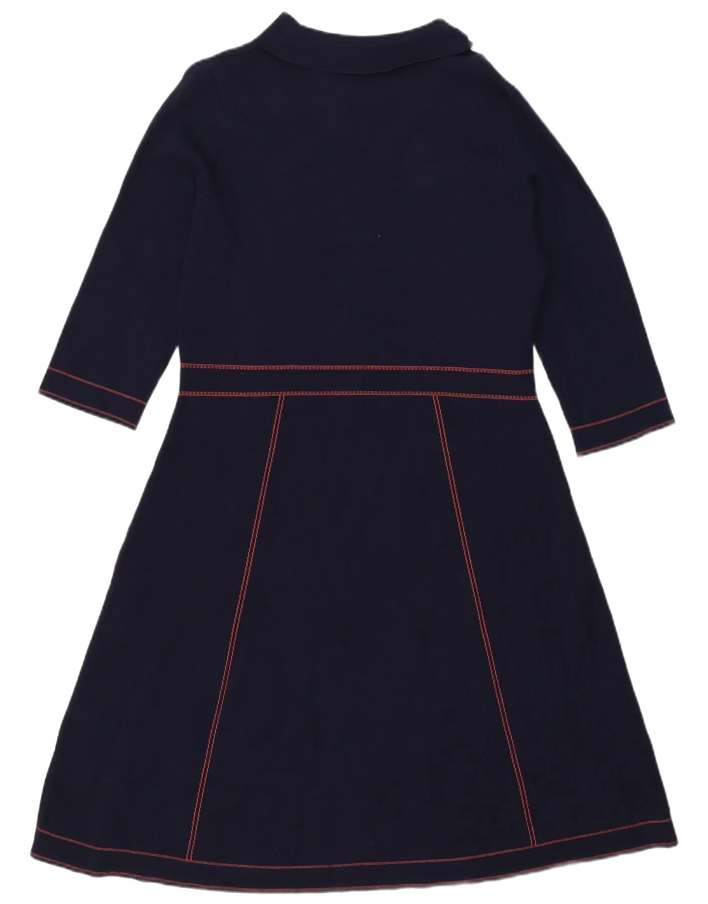 Phase Eight Womens 3/4 Sleeve A-Line Dress UK 18 XL Navy Blue Viscose - Image 2