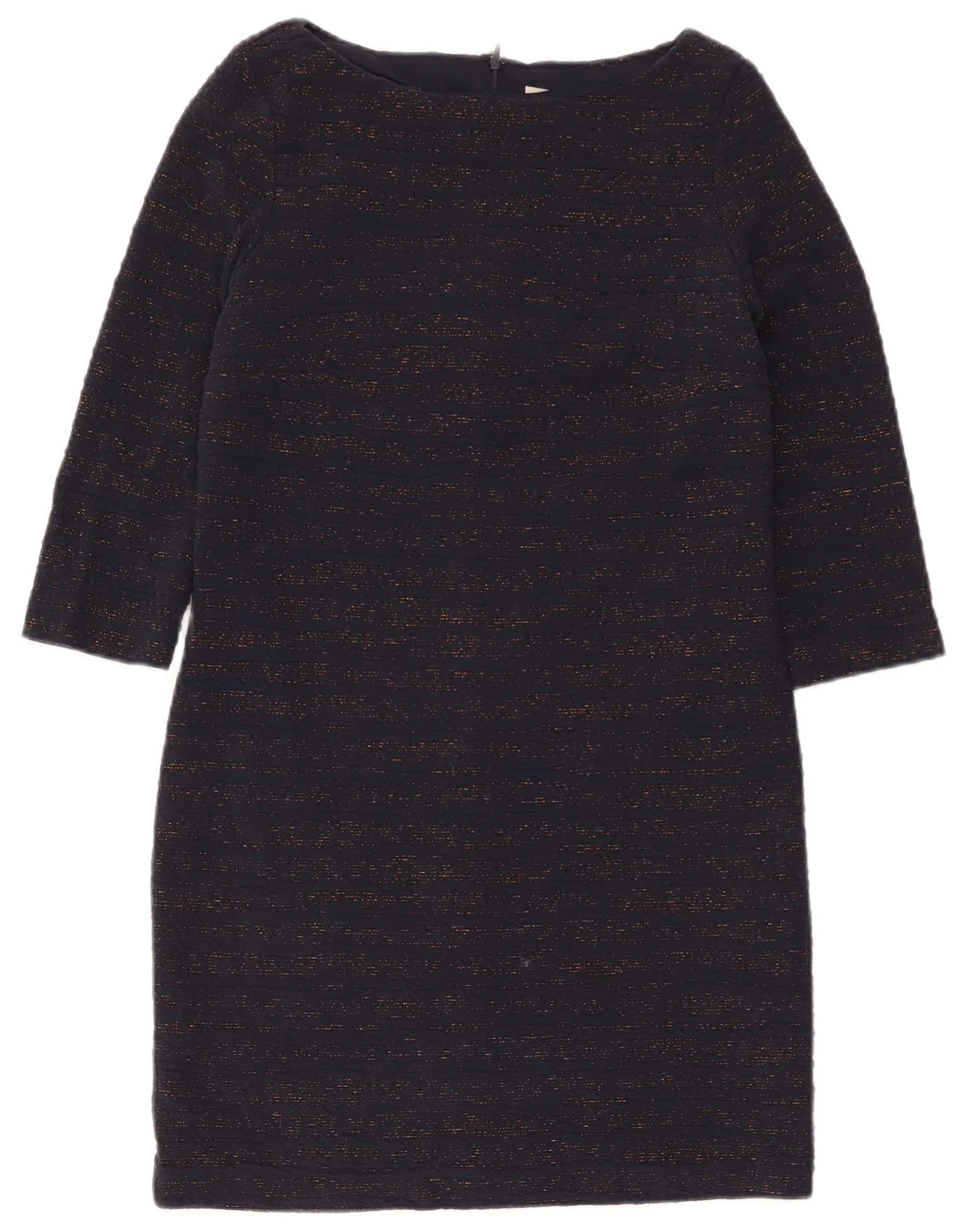 Phase Eight Womens 3/4 Sleeve Sheath Dress UK 10 Small Navy Blue Flecked
