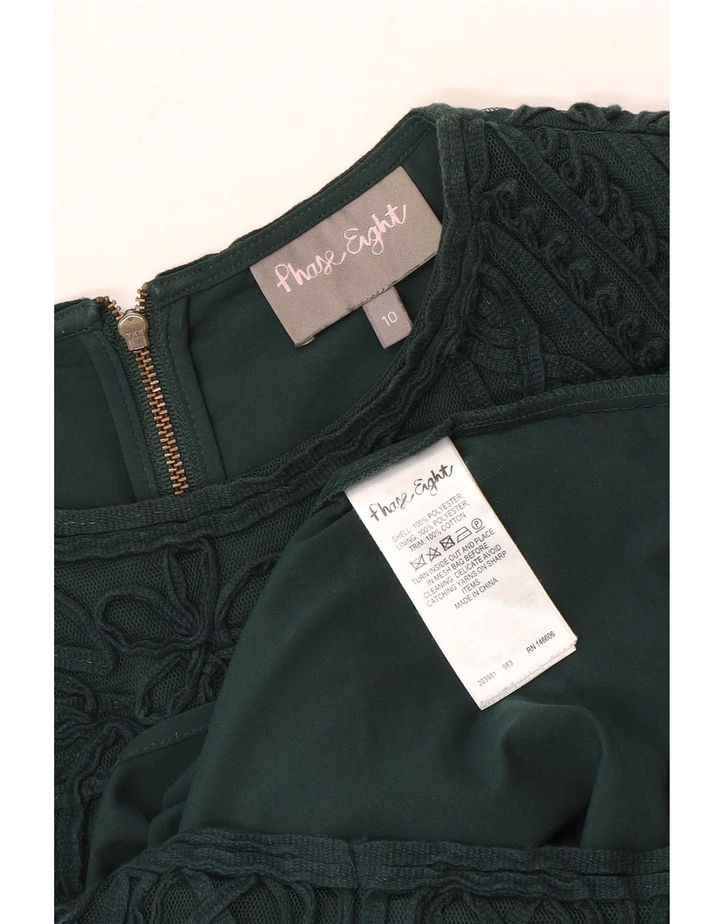 Phase Eight Womens Lace Sheath Dress UK 10 Small Green Floral Polyester - Image 3
