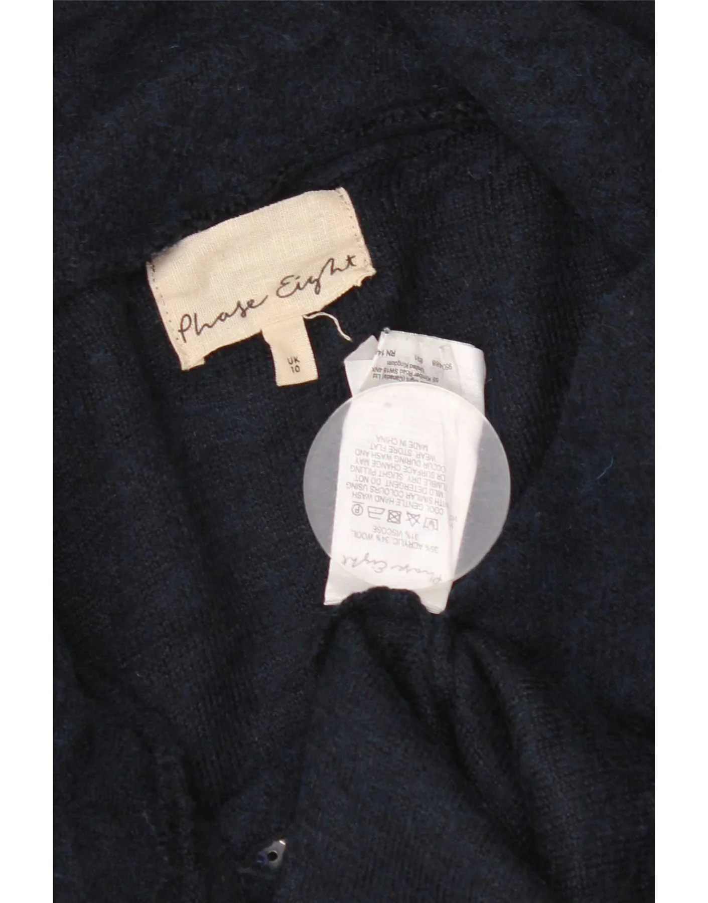 Phase Eight Womens Longline Cardigan Sweater UK 10 Small Navy Blue - Image 3