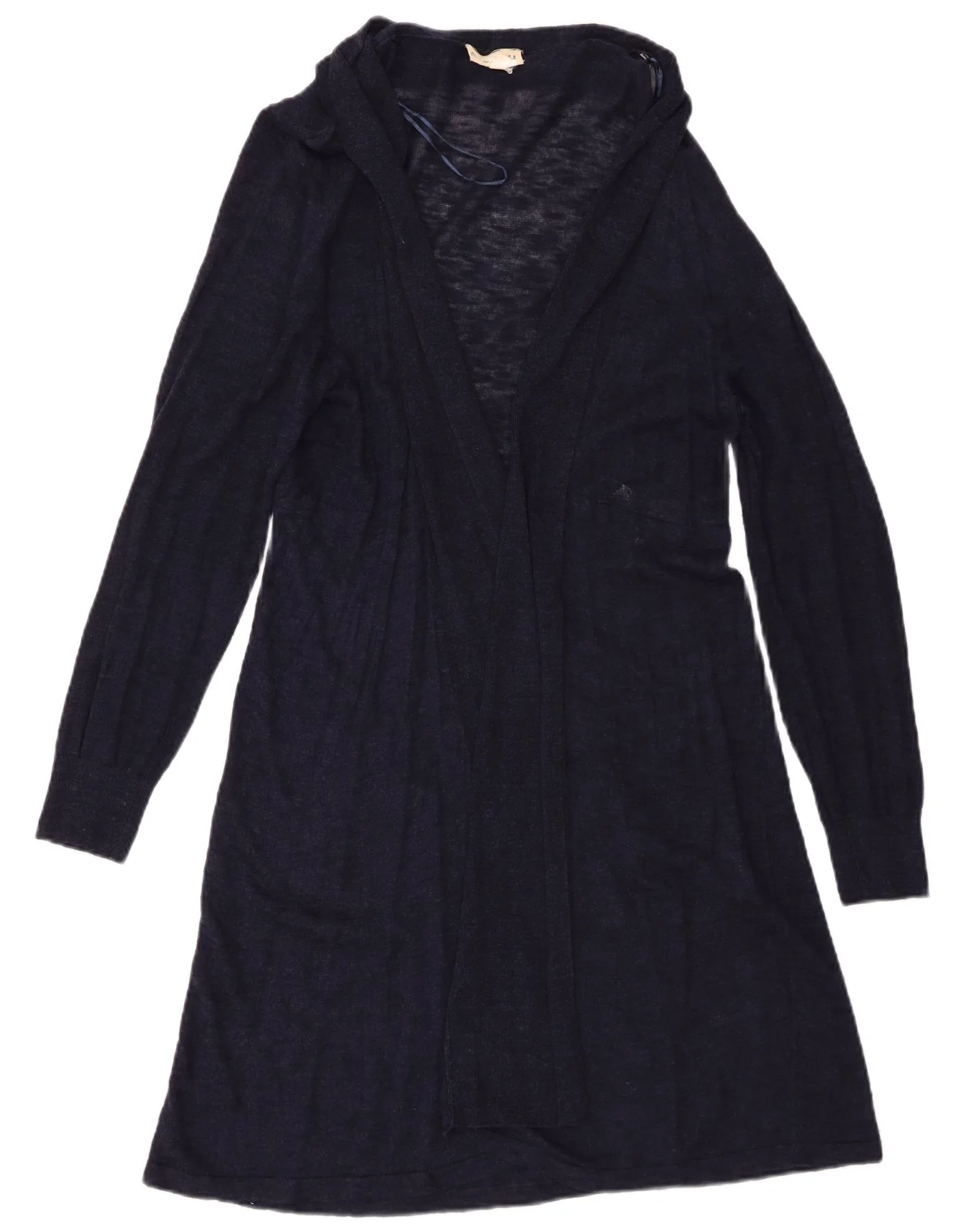 Phase Eight Womens Longline Open Cardigan Sweater UK 18 XL Navy Blue Linen