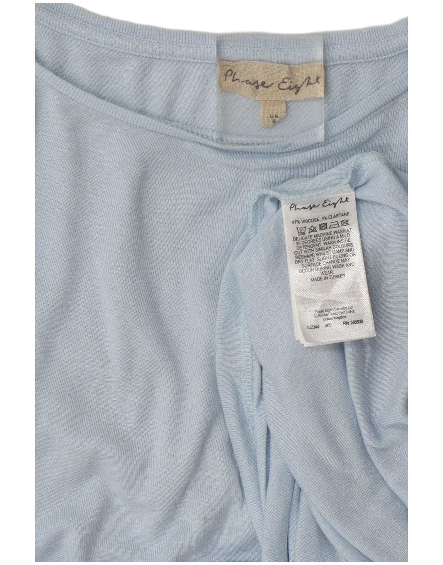 Phase Eight Womens Oversized Top 3/4 Sleeve UK 8 Small Blue Viscose - Image 4