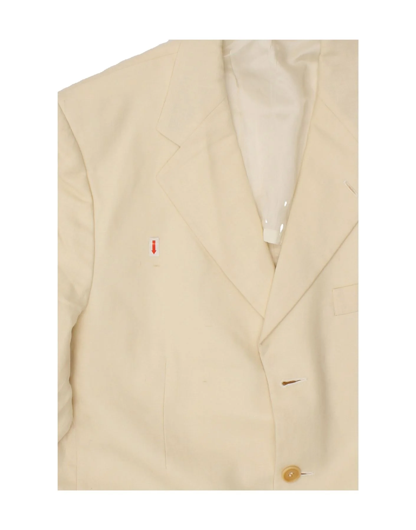 PIERRE CARDIN Mens 3 Button Blazer Jacket IT 50 Large Beige Linen - Image 3