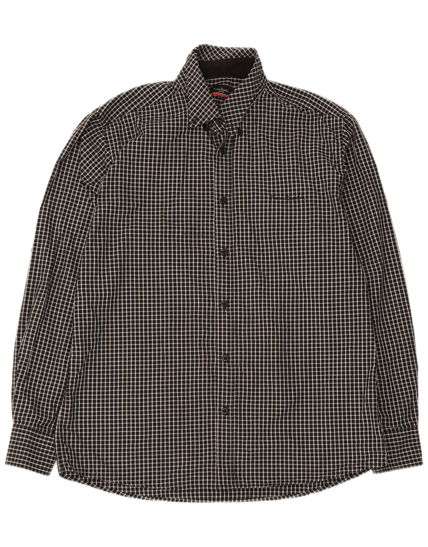 Pierre Cardin Mens Regular Fit Shirt Large Black Check