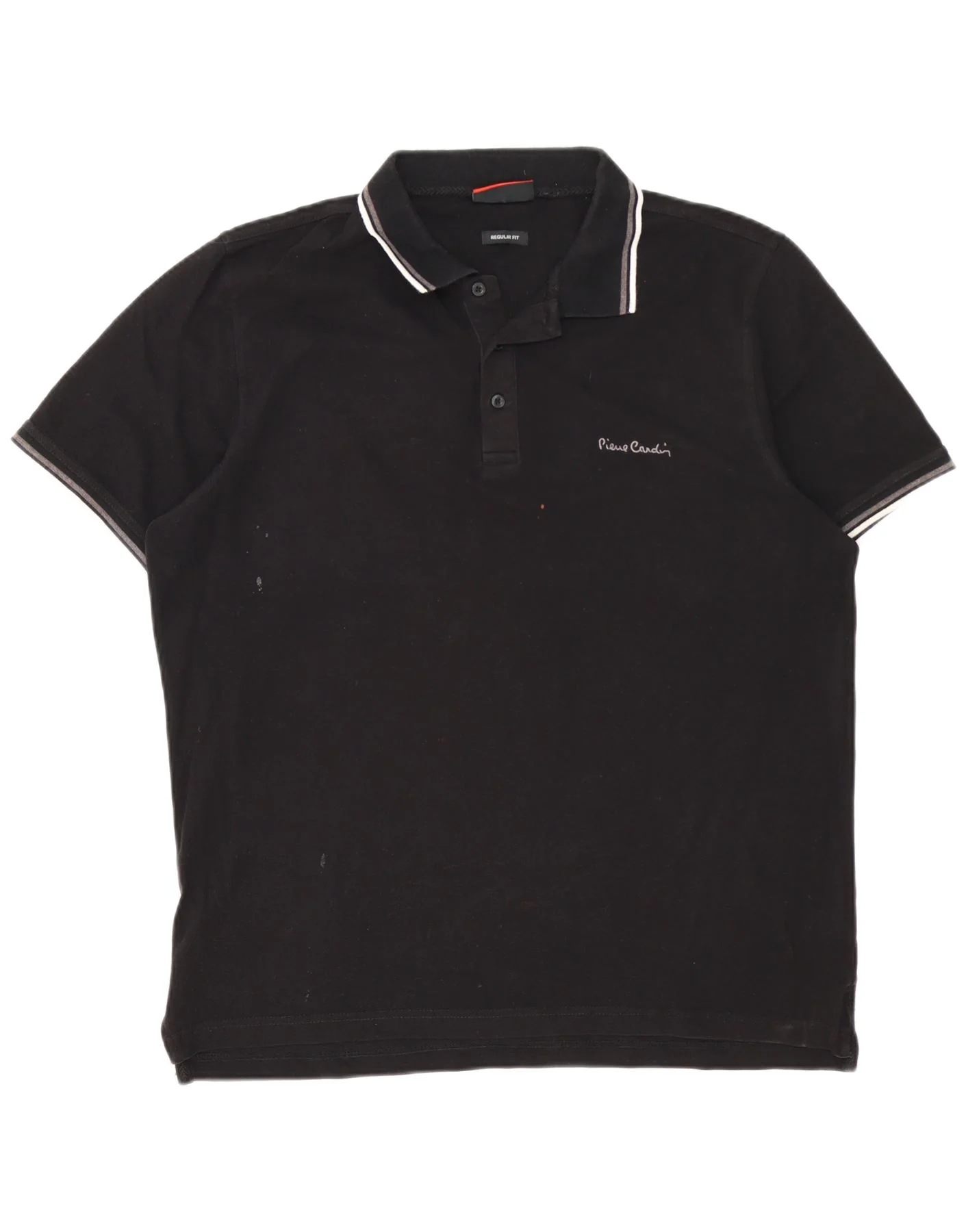 Pierre Cardin Mens Regular Polo Shirt XL Black Cotton