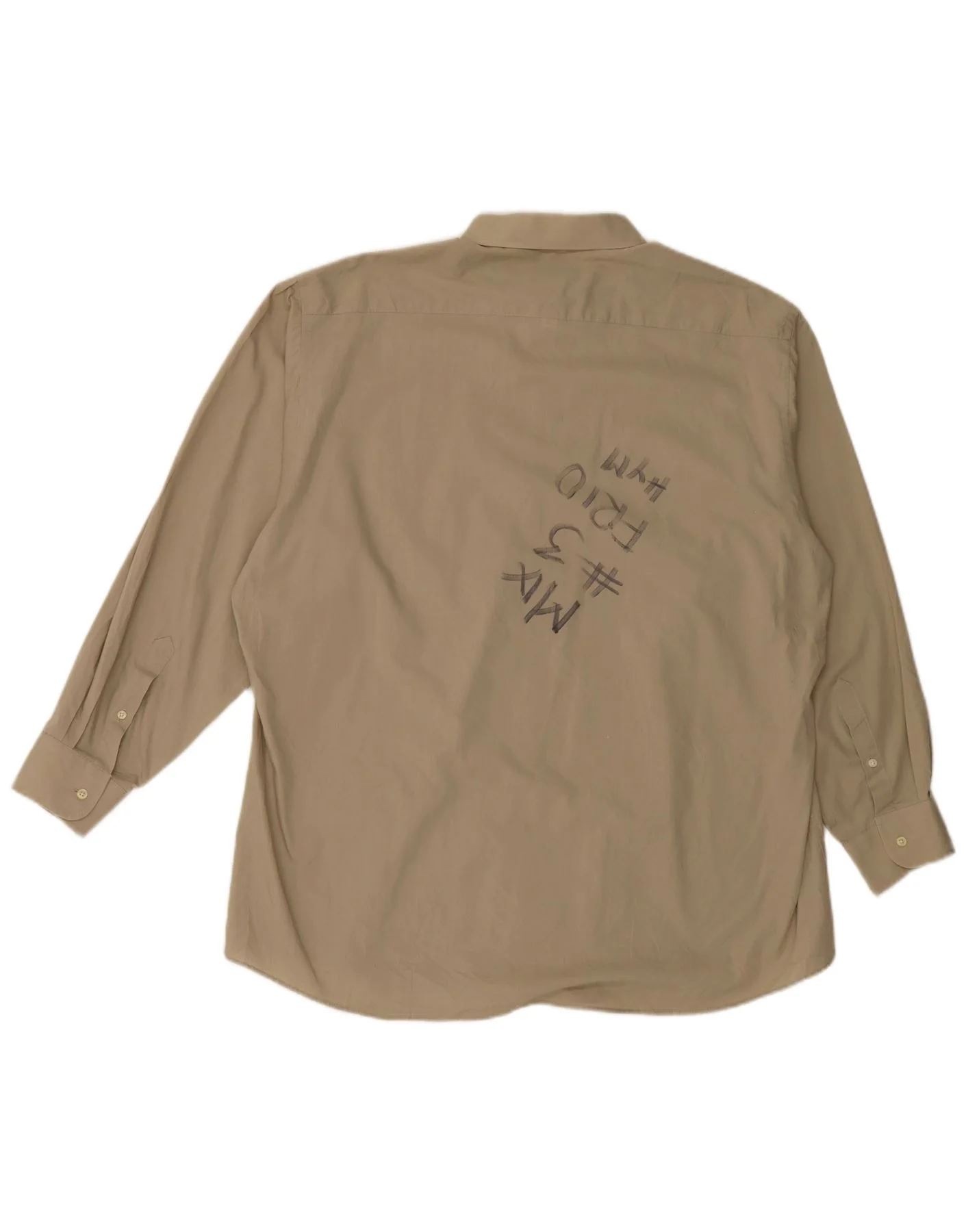 Pierre Cardin Mens Shirt Size 18 XL Beige Cotton - Image 2