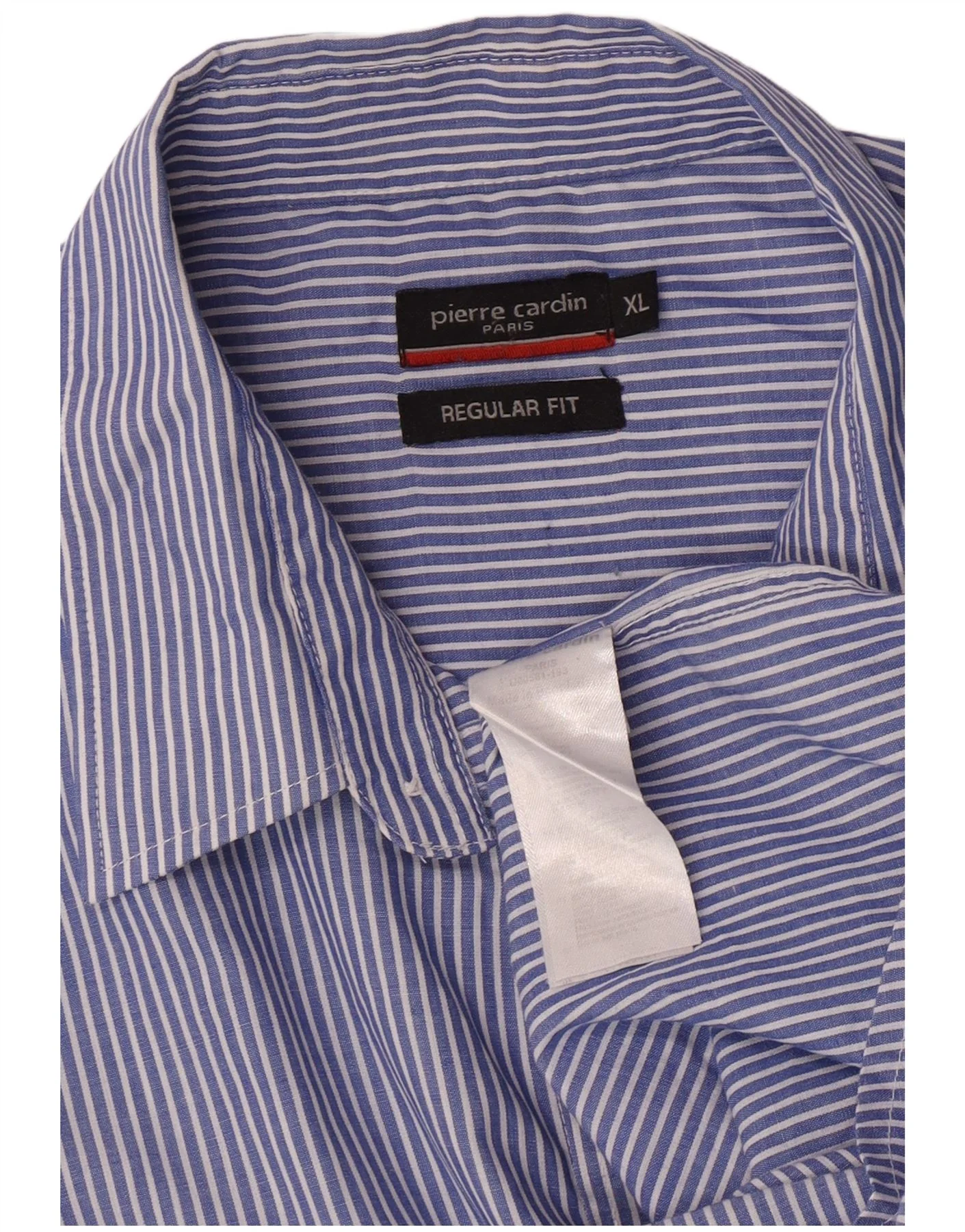 Pierre Cardin Mens Short Sleeve Regular Fit Shirt XL Blue Pinstripe - Image 3