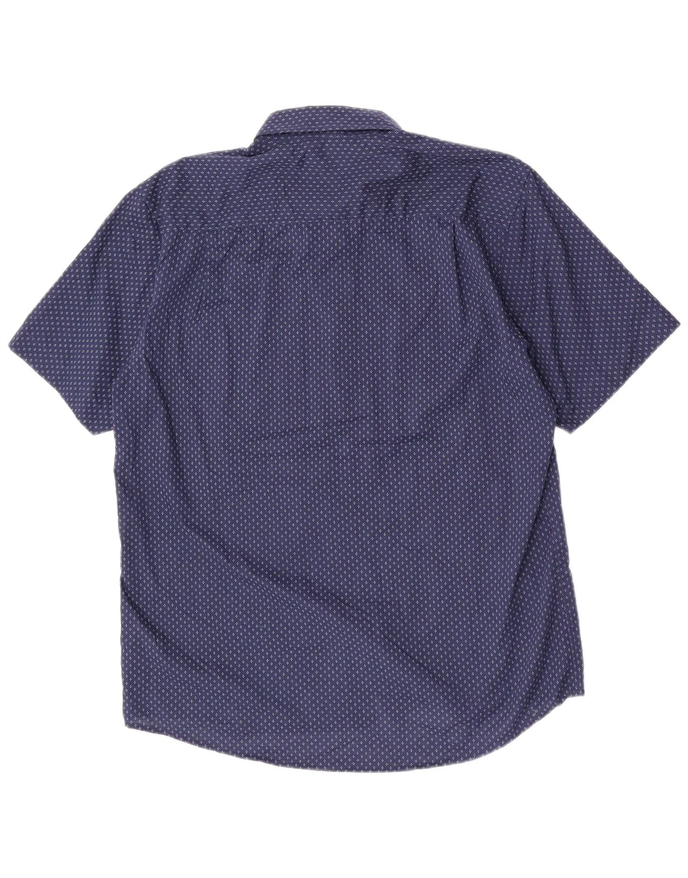 Pierre Cardin Mens Short Sleeve Regular Fit Shirt XL Navy Blue Geometric - Image 2