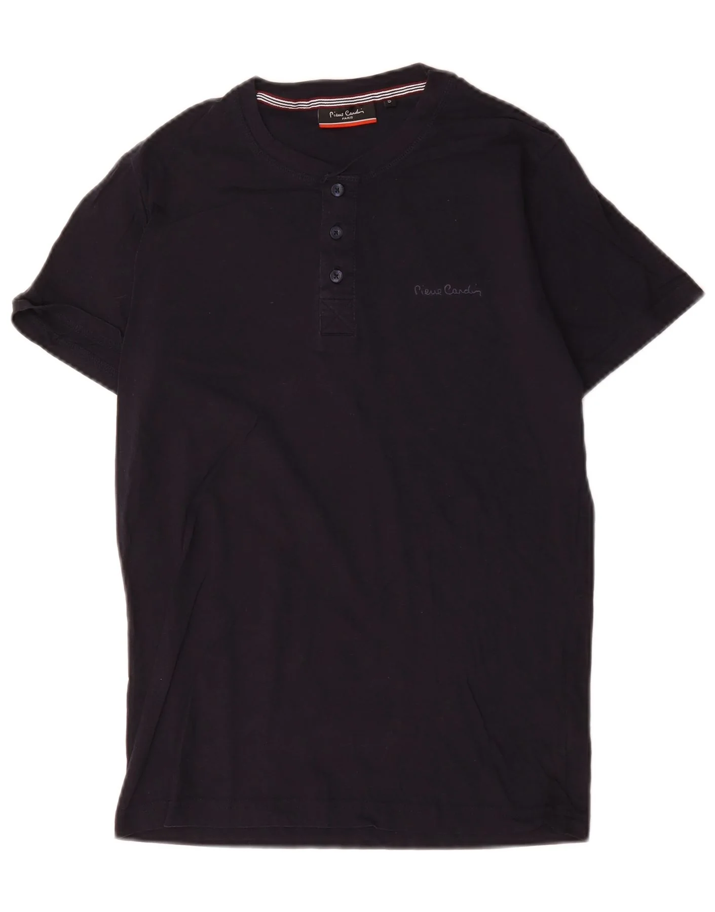 Pierre Cardin Mens T-Shirt Top Small Navy Blue Cotton