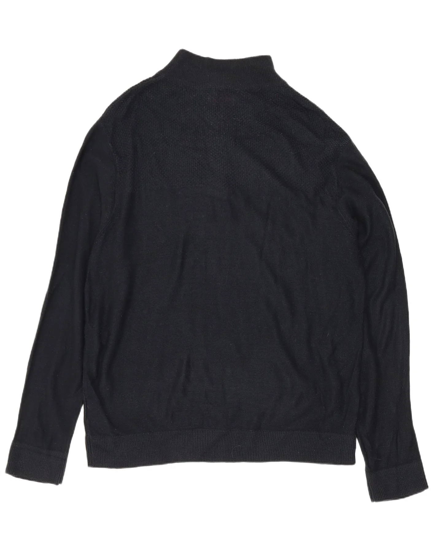 Pierre Cardin Mens Zip Neck Jumper Sweater XL Black Acrylic - Image 2