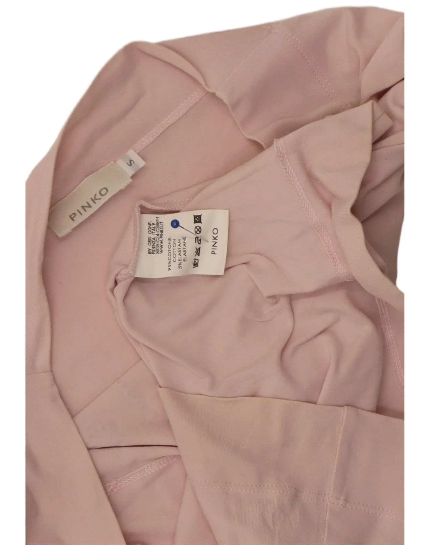 Pinko Womens Off Shoulder Graphic Top 3/4 Sleeve UK 8 Small Pink Cotton - Image 4