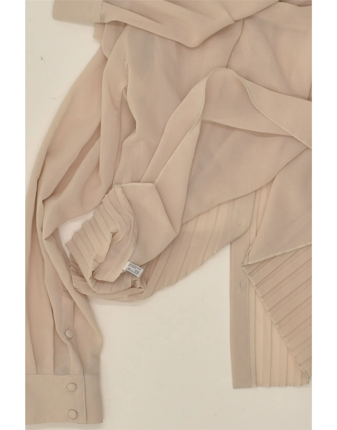 PINKO Womens Oversized See Through Shirt Blouse UK 10 Small  Beige - Image 3