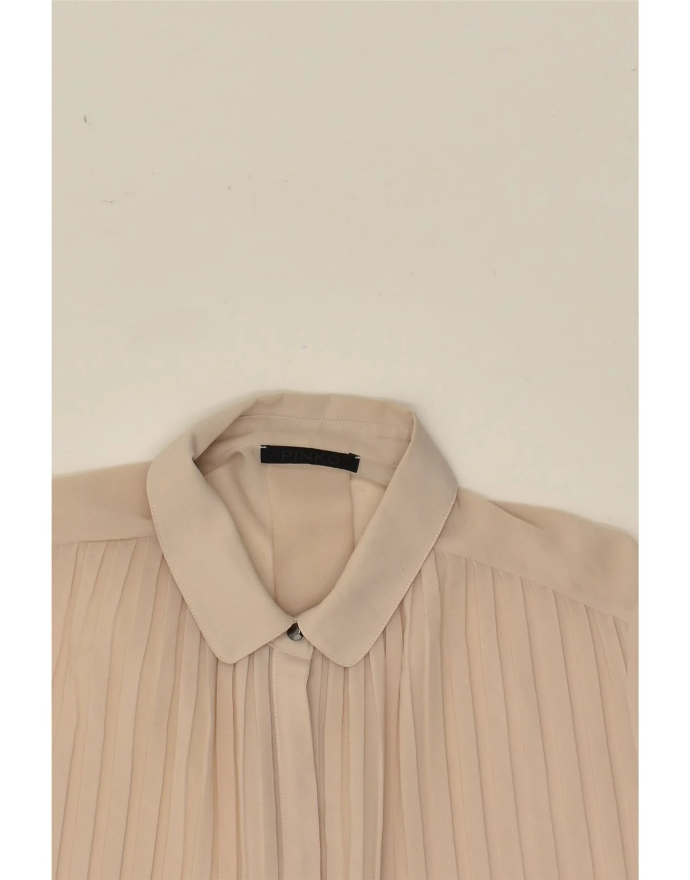 PINKO Womens Oversized See Through Shirt Blouse UK 10 Small  Beige - Image 4