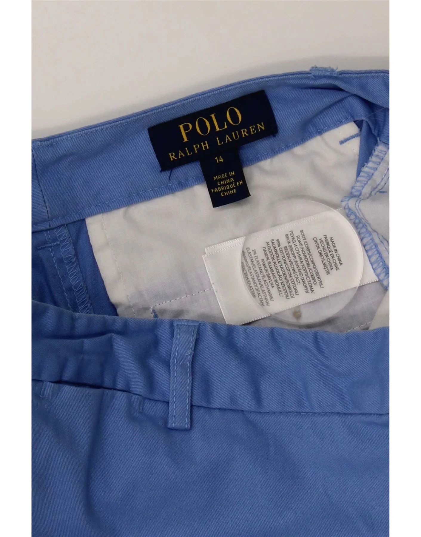 Polo Ralph Lauren Boys Chino Shorts 13-14 Years W26 Blue Cotton - Image 4