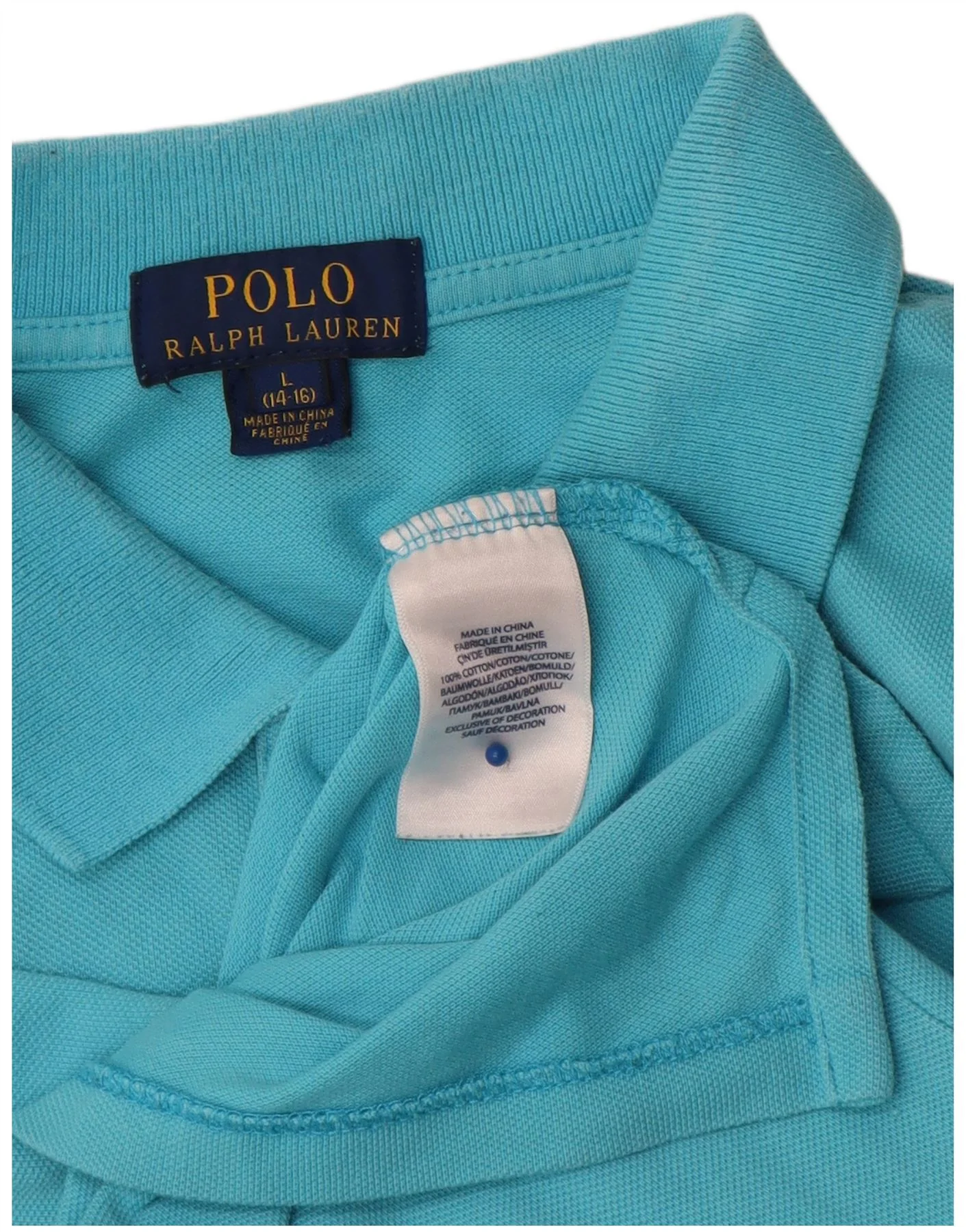 Polo Ralph Lauren Boys Shirt 14-15 Years Large Turquoise Cotton - Image 3