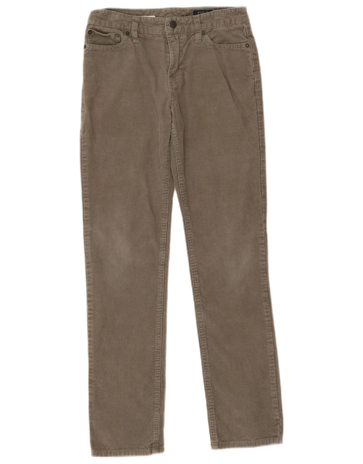 Polo Ralph Lauren Boys Slim Corduroy Trousers 13-14 Years W26 L28 Khaki